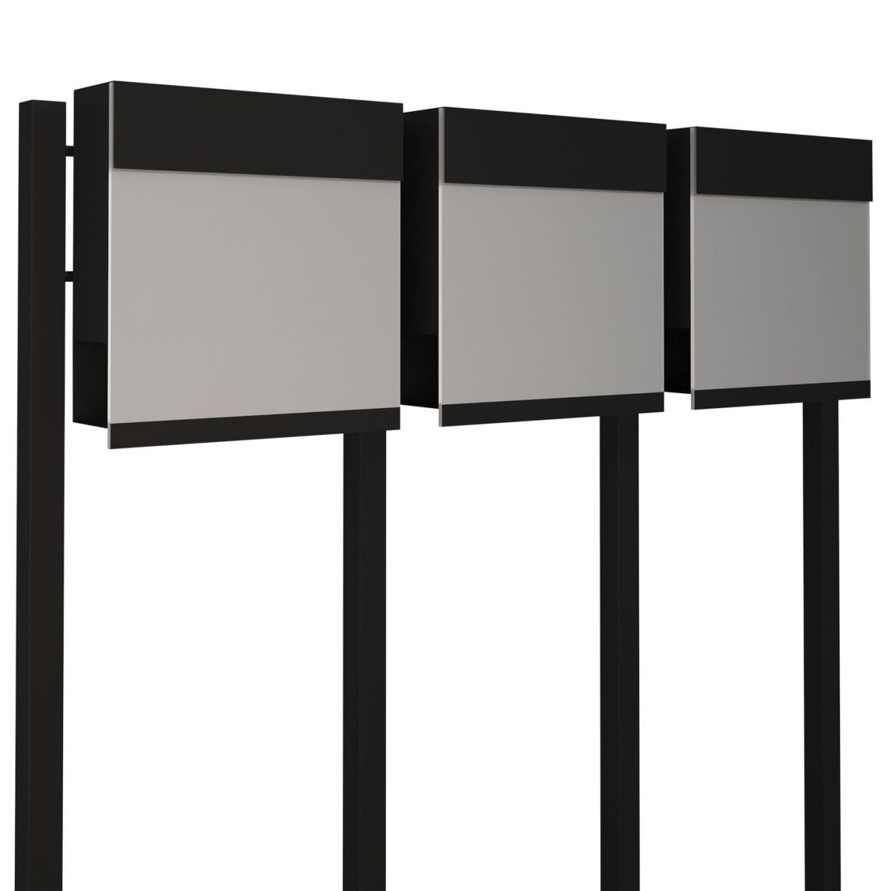 Bravios Briefkastenanlage Briefkastenanlage Manhattan Special White for Three in Schwarz