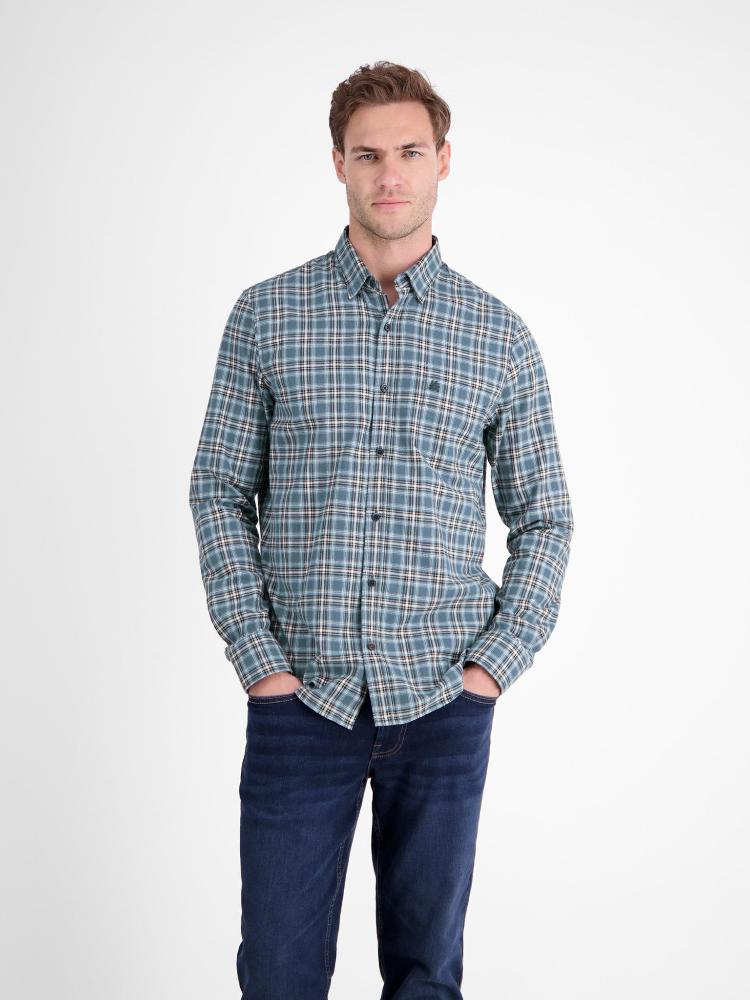 LERROS Karohemd langarm, mit Button-Down-Kragen günstig online kaufen