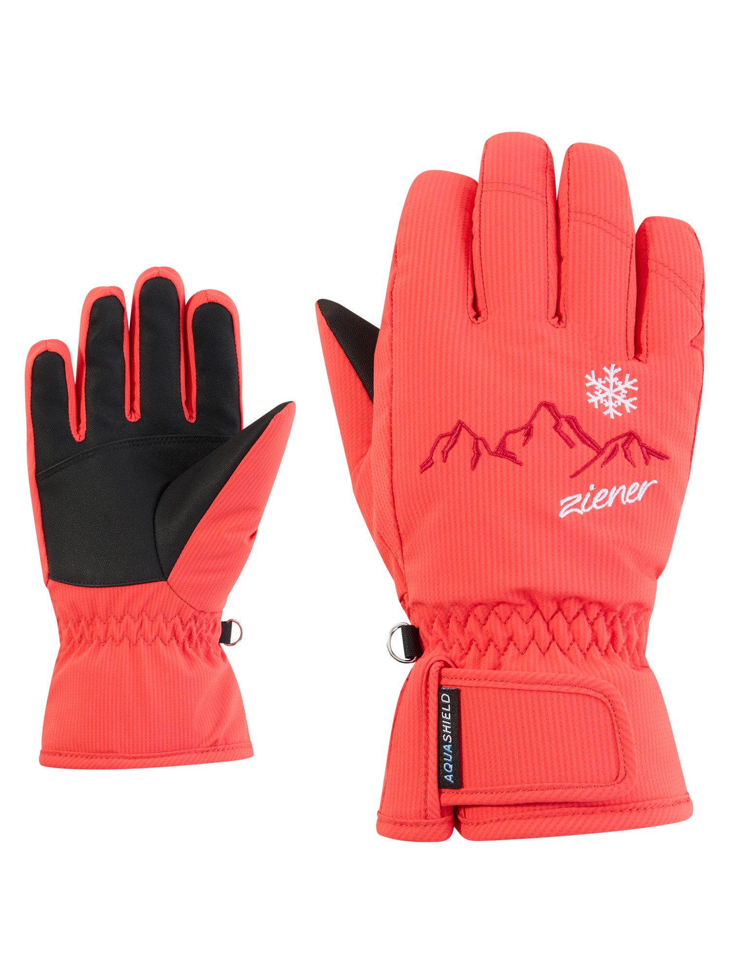 Ziener Skihandschuhe LAILLA-Z AQUASHIELD® MÄDCHEN wasserdicht, winddicht, atmungsaktiv, warm, bestickt