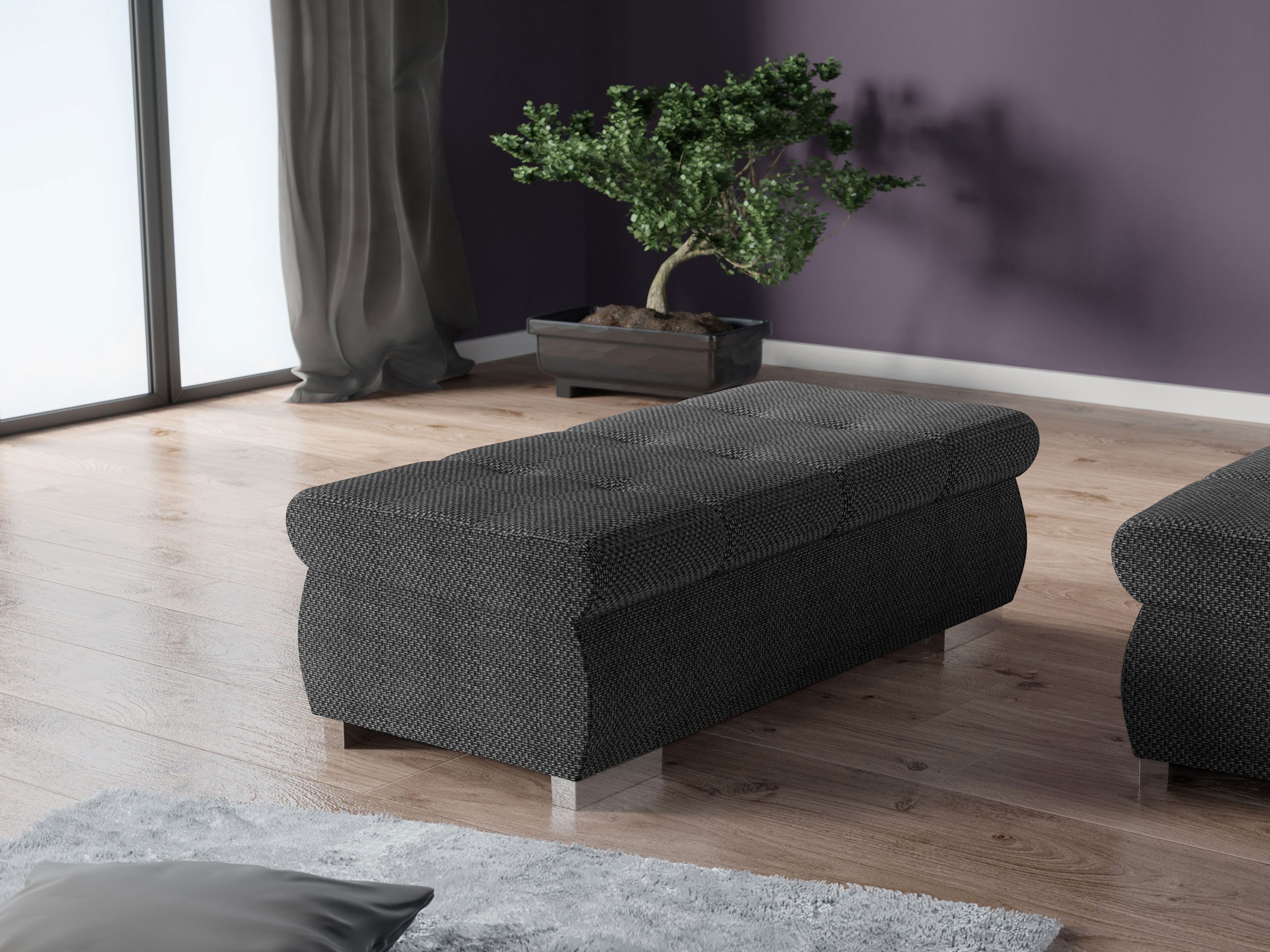 MIRJAN24 Polsterhocker Orkan Groß, Holzkonstruktion, 120x60x39 günstig online kaufen