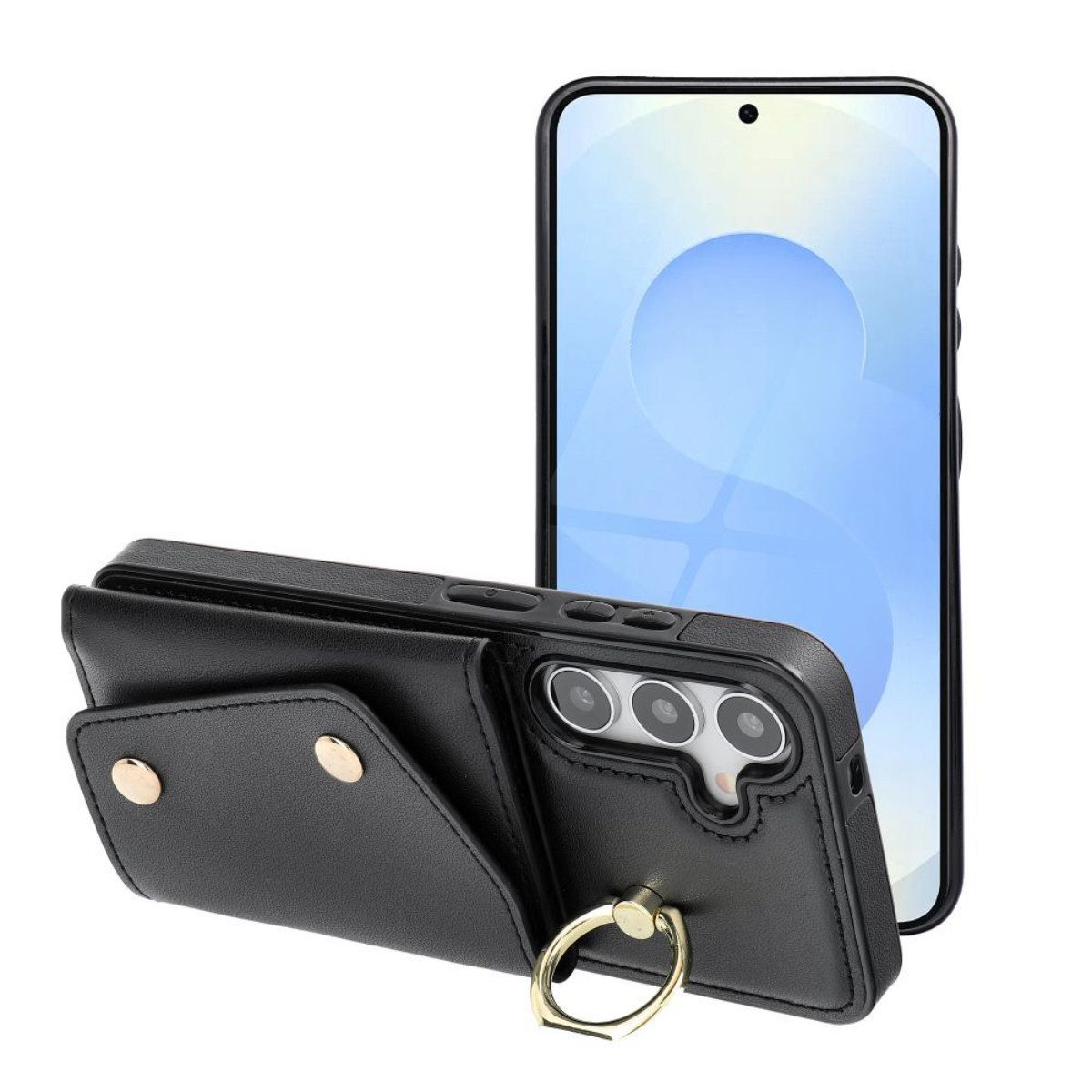 COFI 1453 Bumper Handyhülle mit Schultergurt Wallet-Hülle Kartenfach und Ringhalter