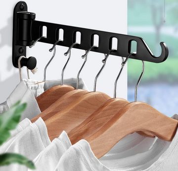 HIBNOPN Kleiderstange Wand Kleiderständer Klappbar, 180°Drehbare für Balkon Waschküche