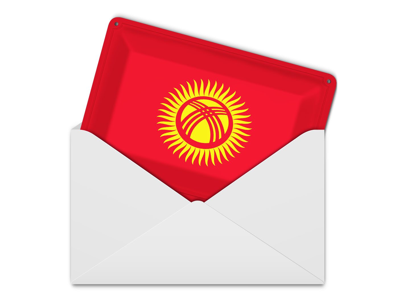 Femer GmbH Postkarte Flagge Kirgisistans 14x10 cm Flag of Kyrgyzstan, unfrankiert