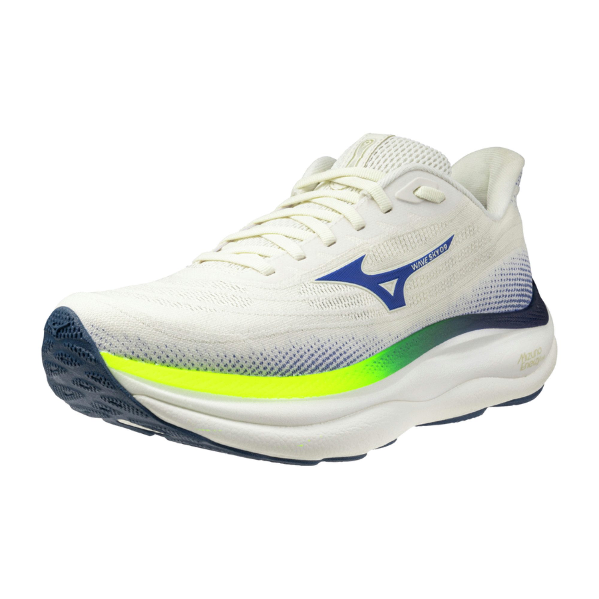 Mizuno WAVE SKY 9 - Herren Laufschuh - Snow White/Surf the Web/Lightning Laufschuh