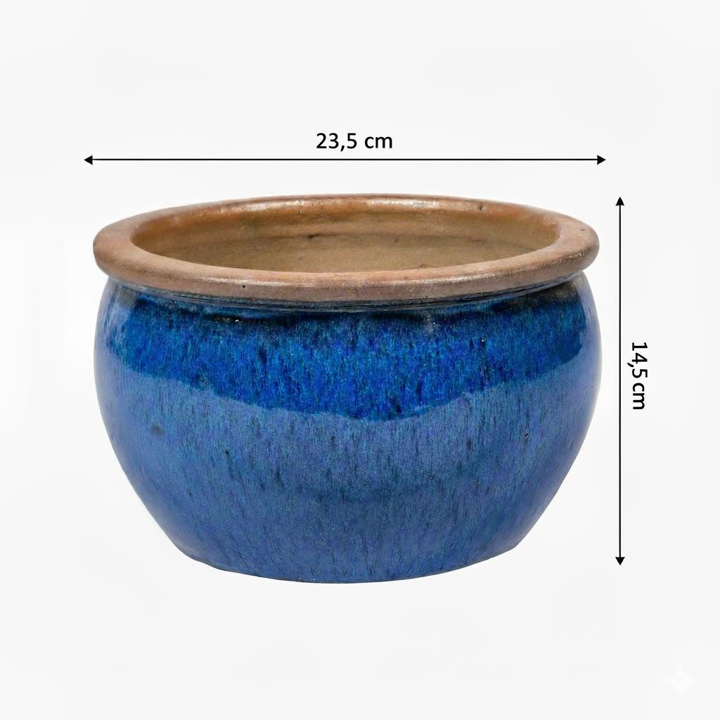 Teramico Pflanzkübel Blumentopf Keramik Modell "Bavaria" 24cm Royal Blau, 1 günstig online kaufen