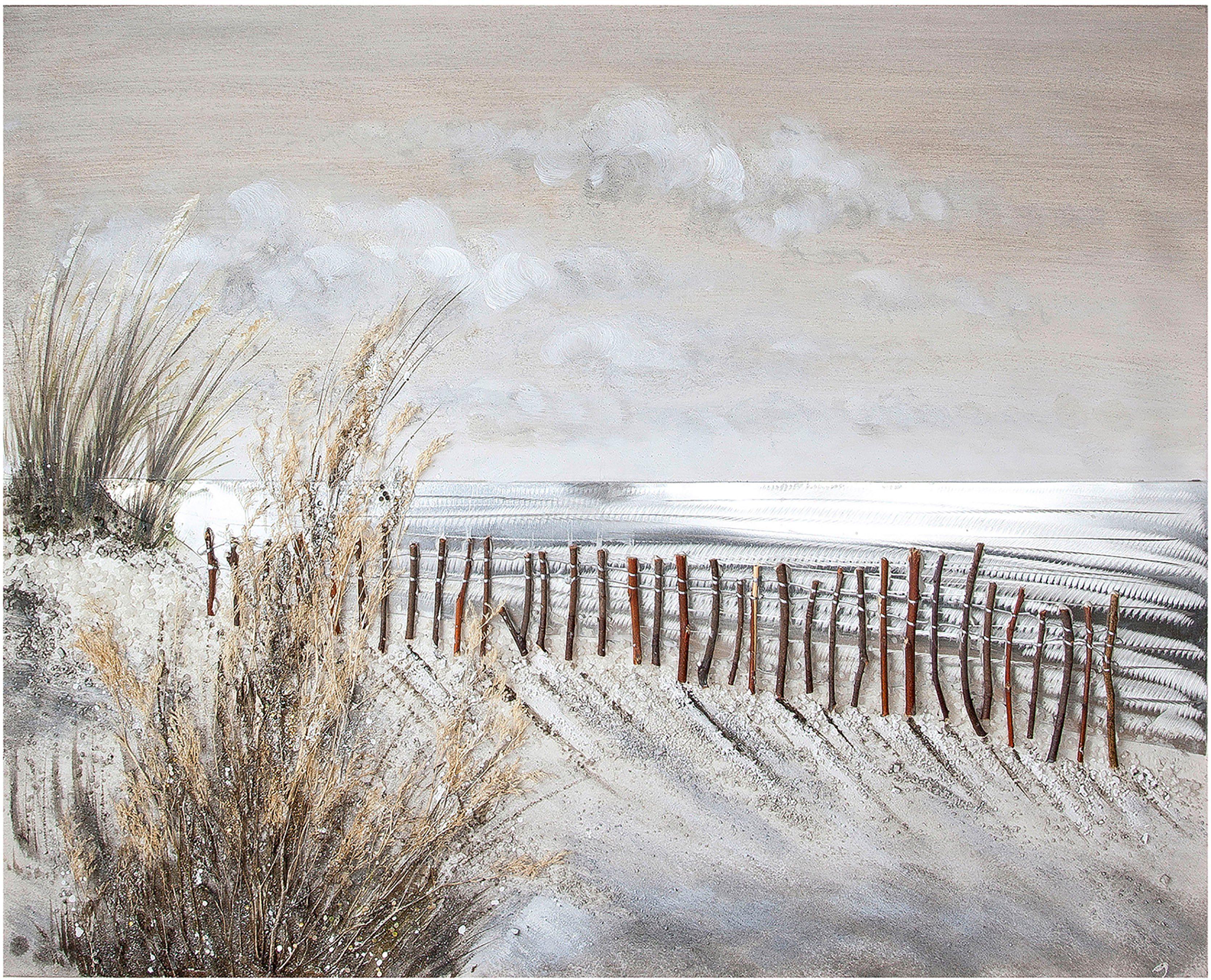 GILDE Leinwandbild Gemälde Dünen-Zauber, Landschaft, Strand (1 St), handbemalt