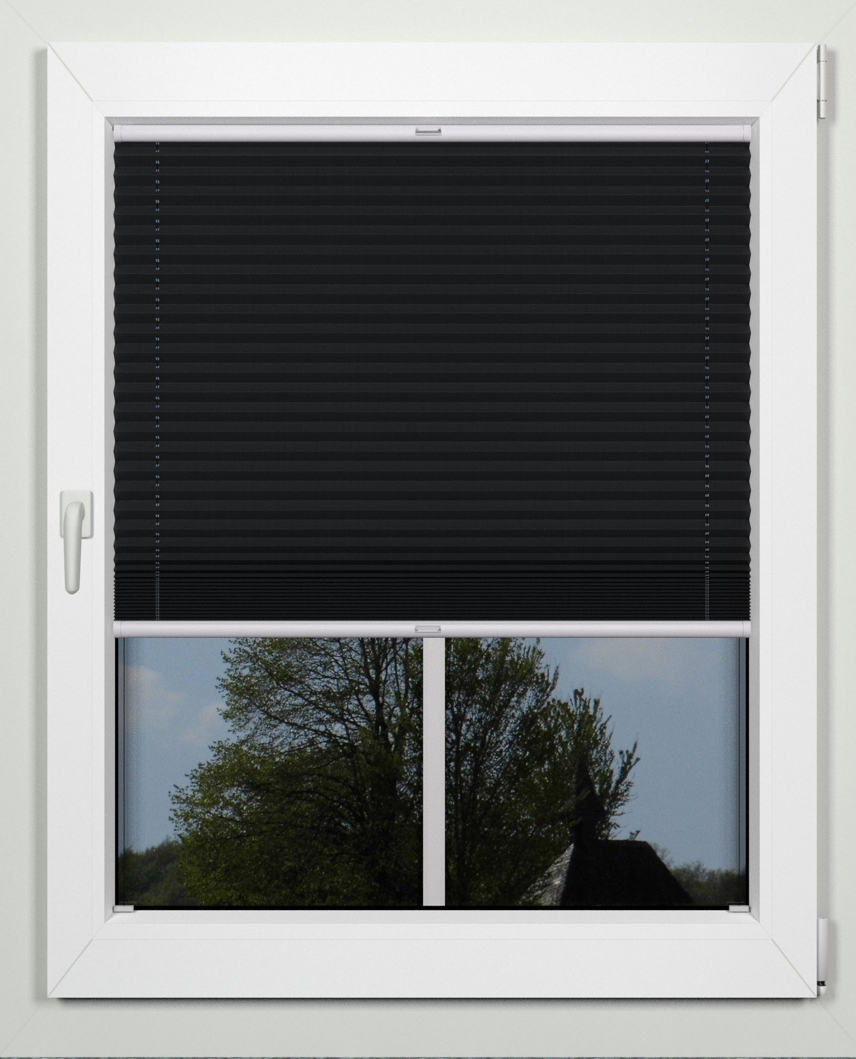 indeko Plissee simple, Lichtschutz, mit Bohren, verspannt, verschraubt, nach Maß