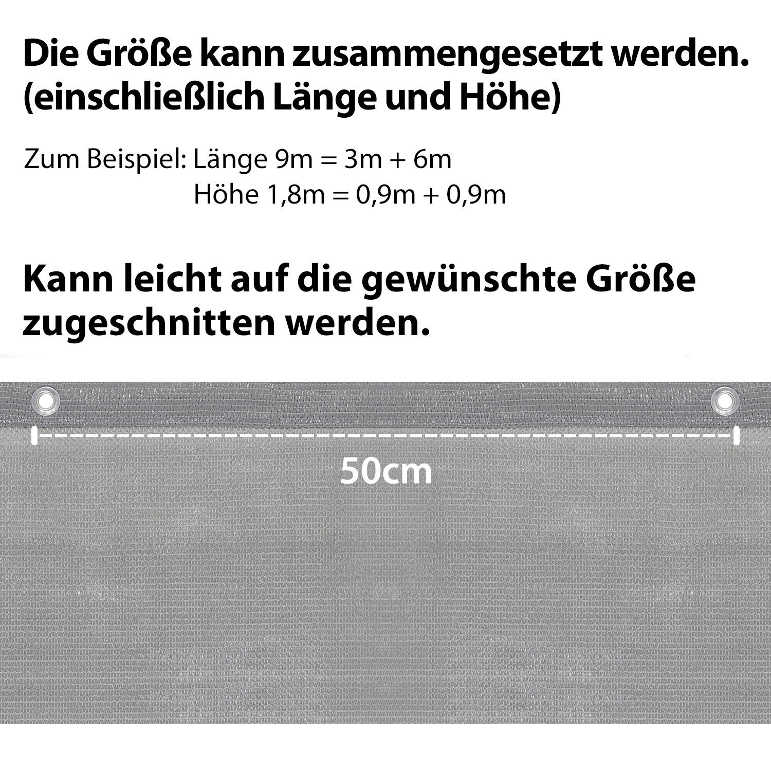 Sekey Balkonsichtschutz Balkonverkleidungen Sichtschutz Balkonbespannung Windschutz, aus HDPE Sonnenschutz, Wetterfest, Blickdicht für Balkon und Terrasse – Bild 5 von 5