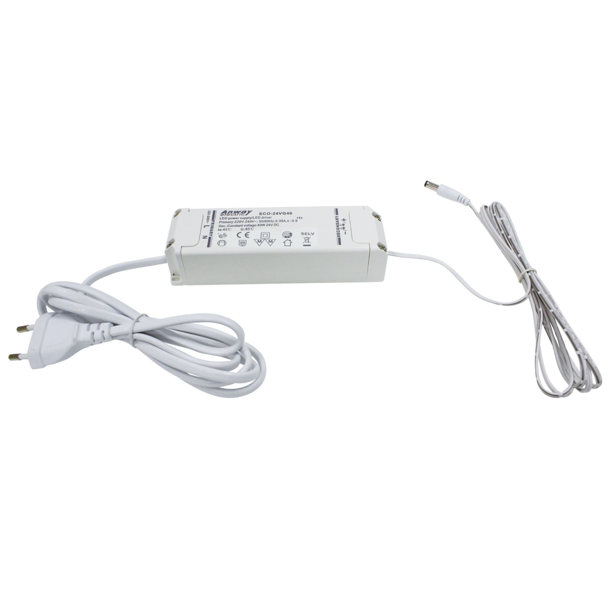 kalb Lineara Netzteil 40W 24VDC Flachnetzteil mit Anschlusskabeln Netzteil