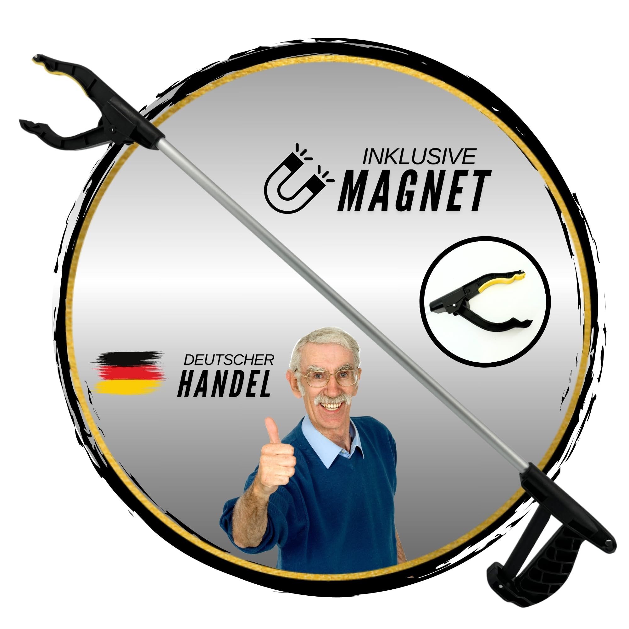 TronicXL Greifarm Greifzange mit Magnet Greifhilfe Greifer für Senioren Müll Müllzange, 1-tlg., magnetisch