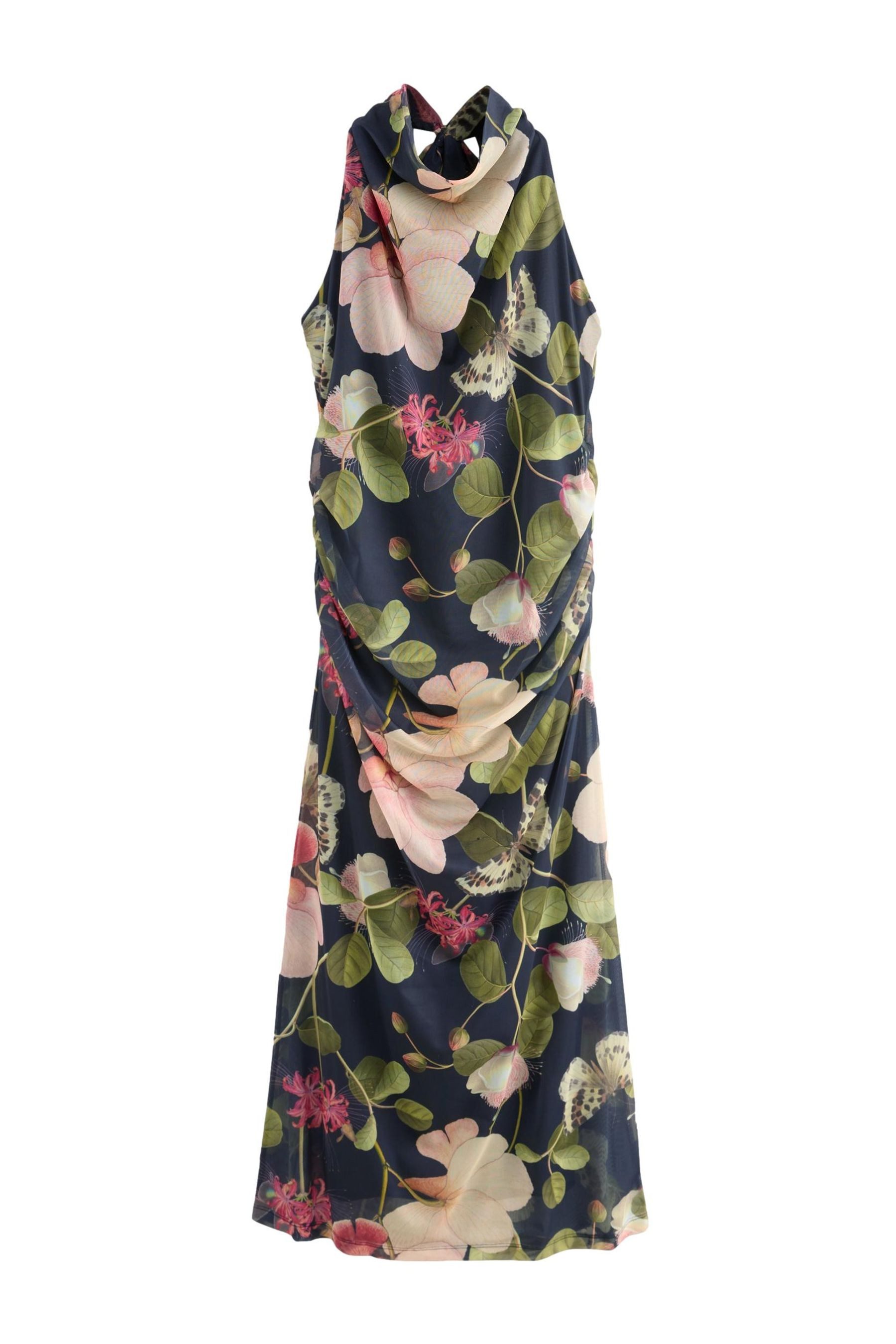 Midikleid Kew Collection Gerüschtes Midikleid mit Neckholder