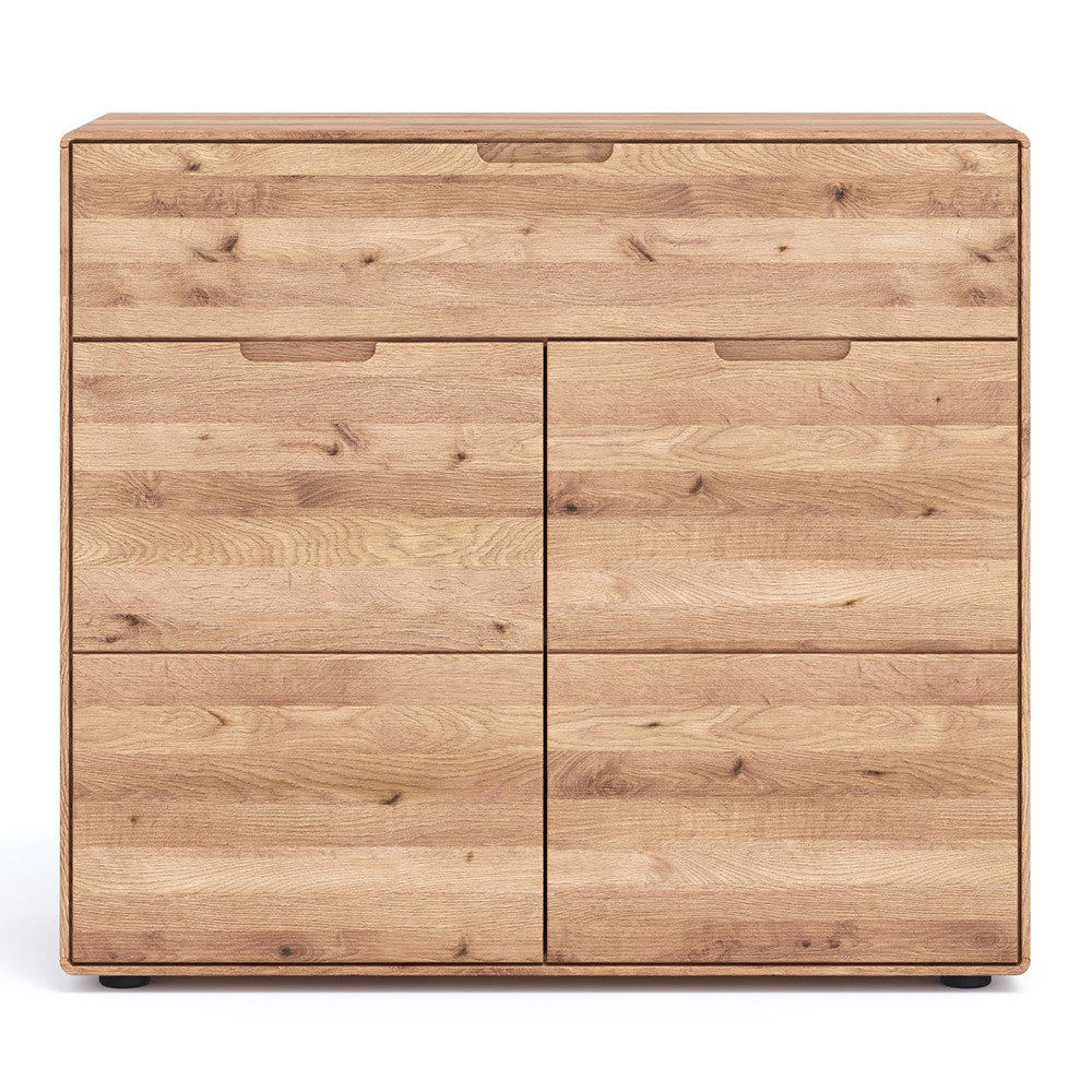 Lomadox Kommode KALAMANTA-69, Massivholz Sideboard Schrank Aufbewahrungsschrank modern in Eiche