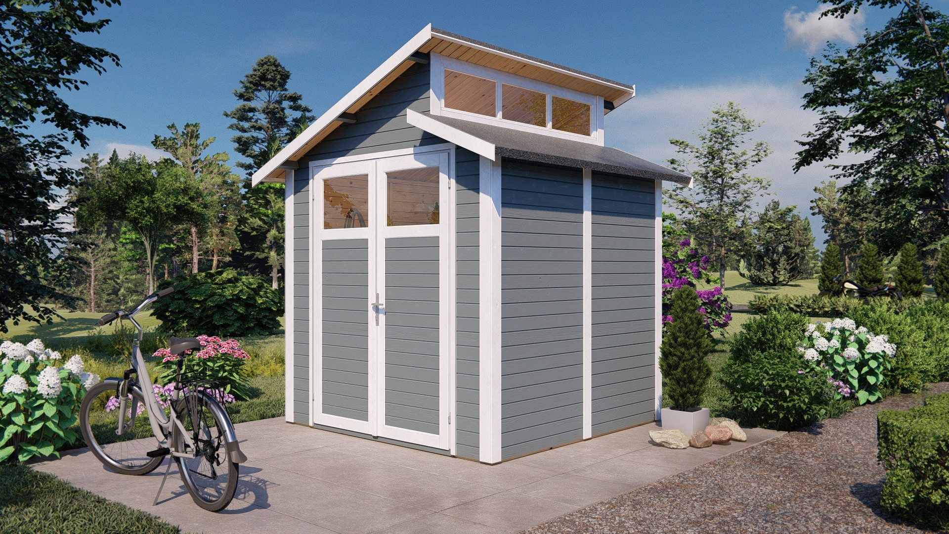 BERTILO Gartenhaus Studio Basic, in verschiedenen Farben, BxT: 246x240 cm