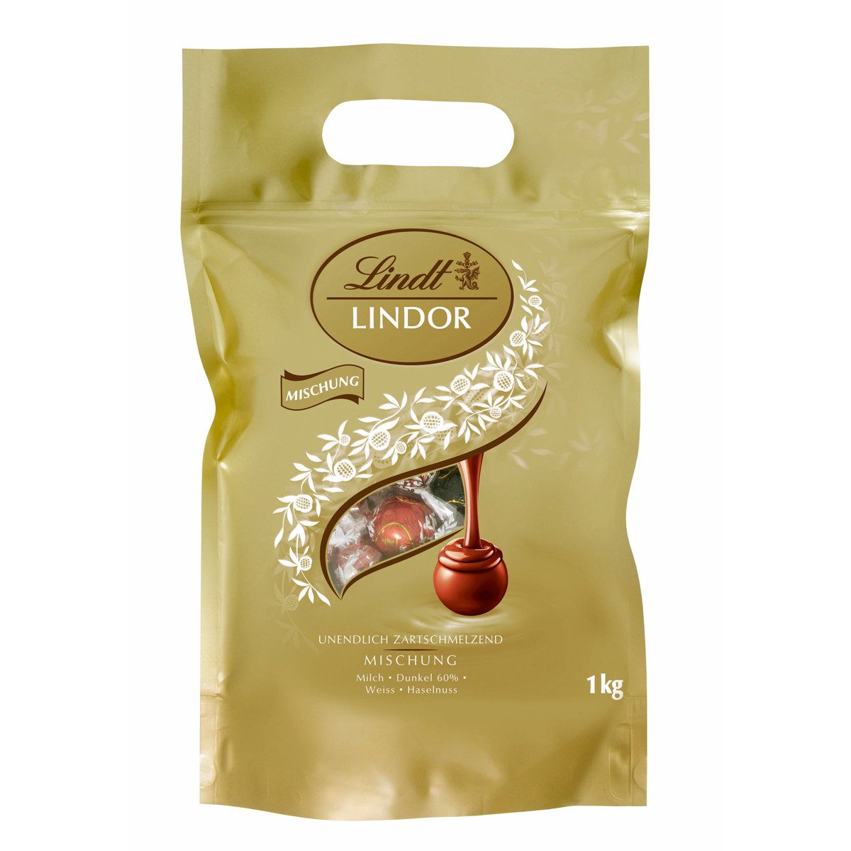 LINDT Schokolade, Lindor Lindor Gemischt zartschmelzende Vollmilchschokolade 1000g
