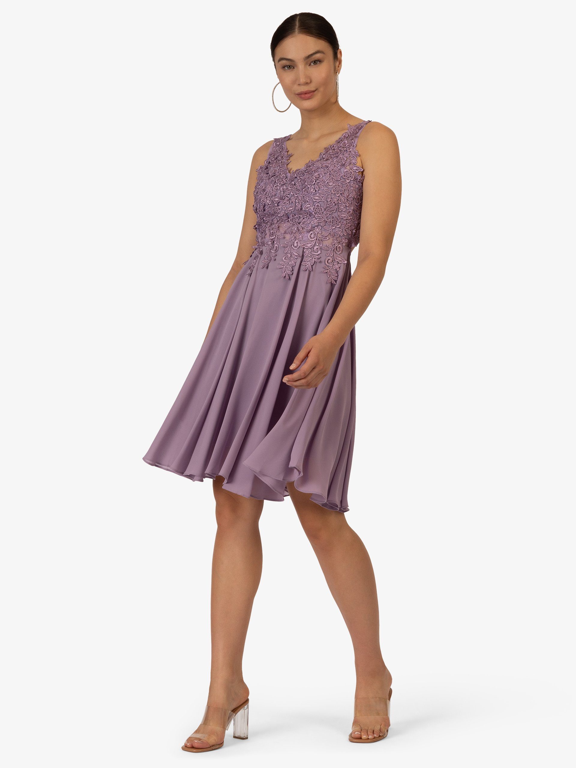 Kraimod Cocktailkleid aus Chiffon, Mesh und Spitze