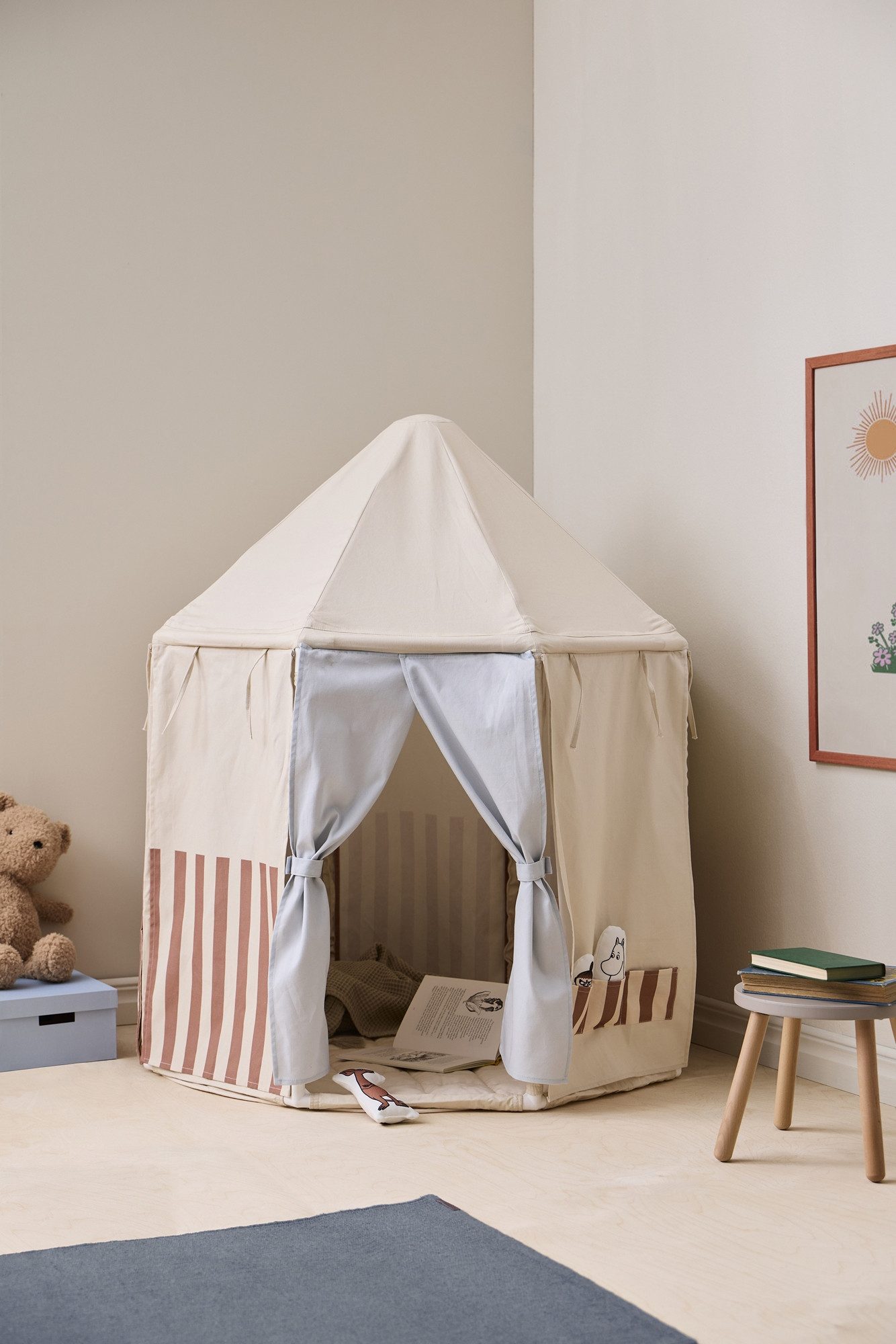 Kids Concept Spielzelt Pavillon Zelt Mumin mit Figuren - Ø 107cm, H 124cm - ab 2 Jahre – Bild 4 von 5