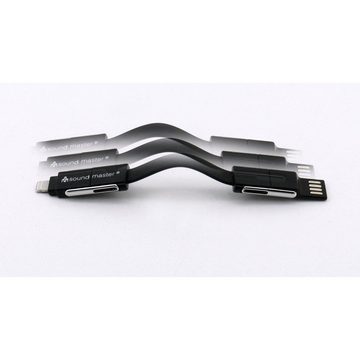 Soundmaster AD6SW 6-in-1 Universal Adapterkabel Schlüsselring iOS/Micro-USB/USB-C USB-Kabel, USB Adapterkabel, (14 cm), USB, USB-C, MicroUSB, Lightning
