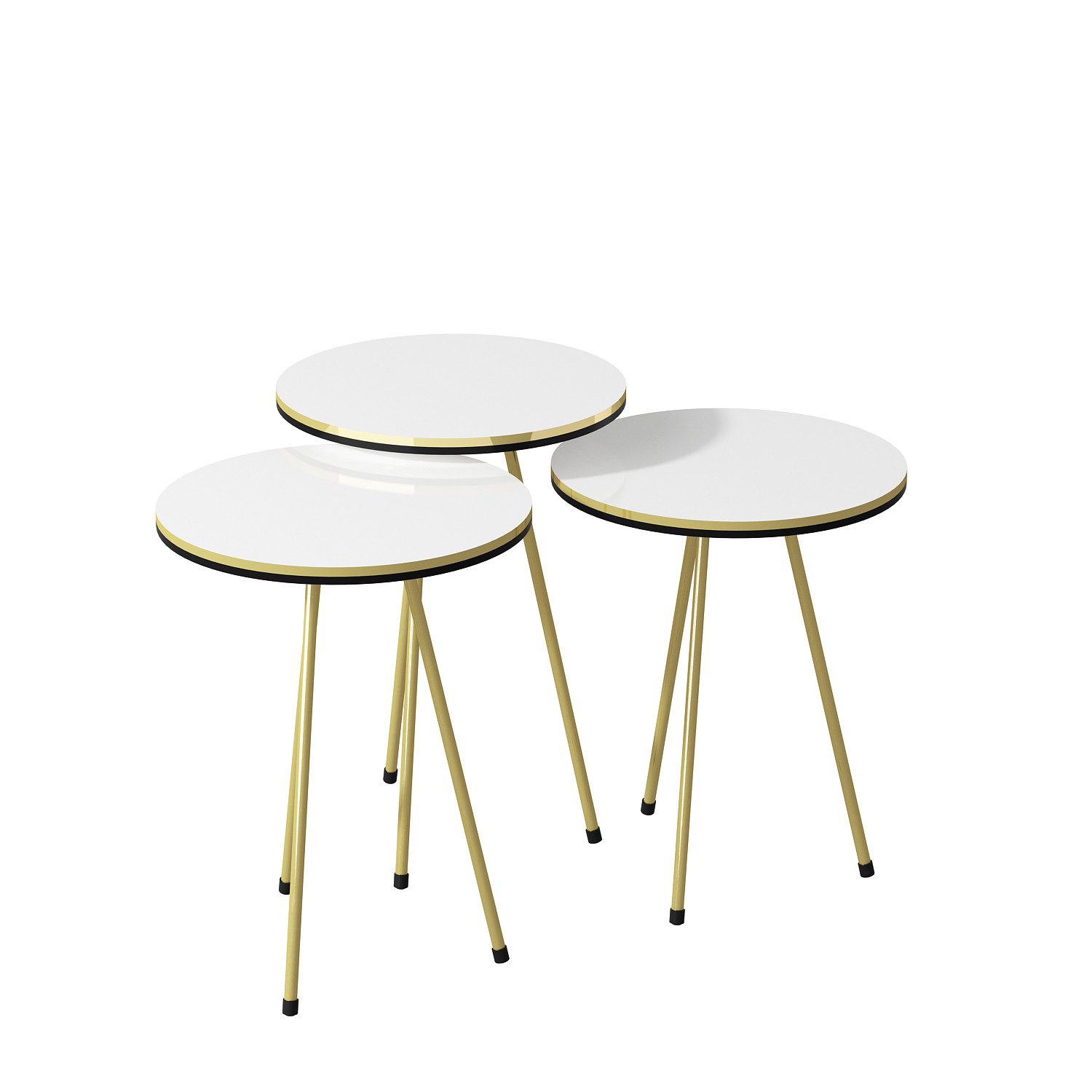 Beistelltisch Beistelltisch 3 er Set Weiß 21696306
