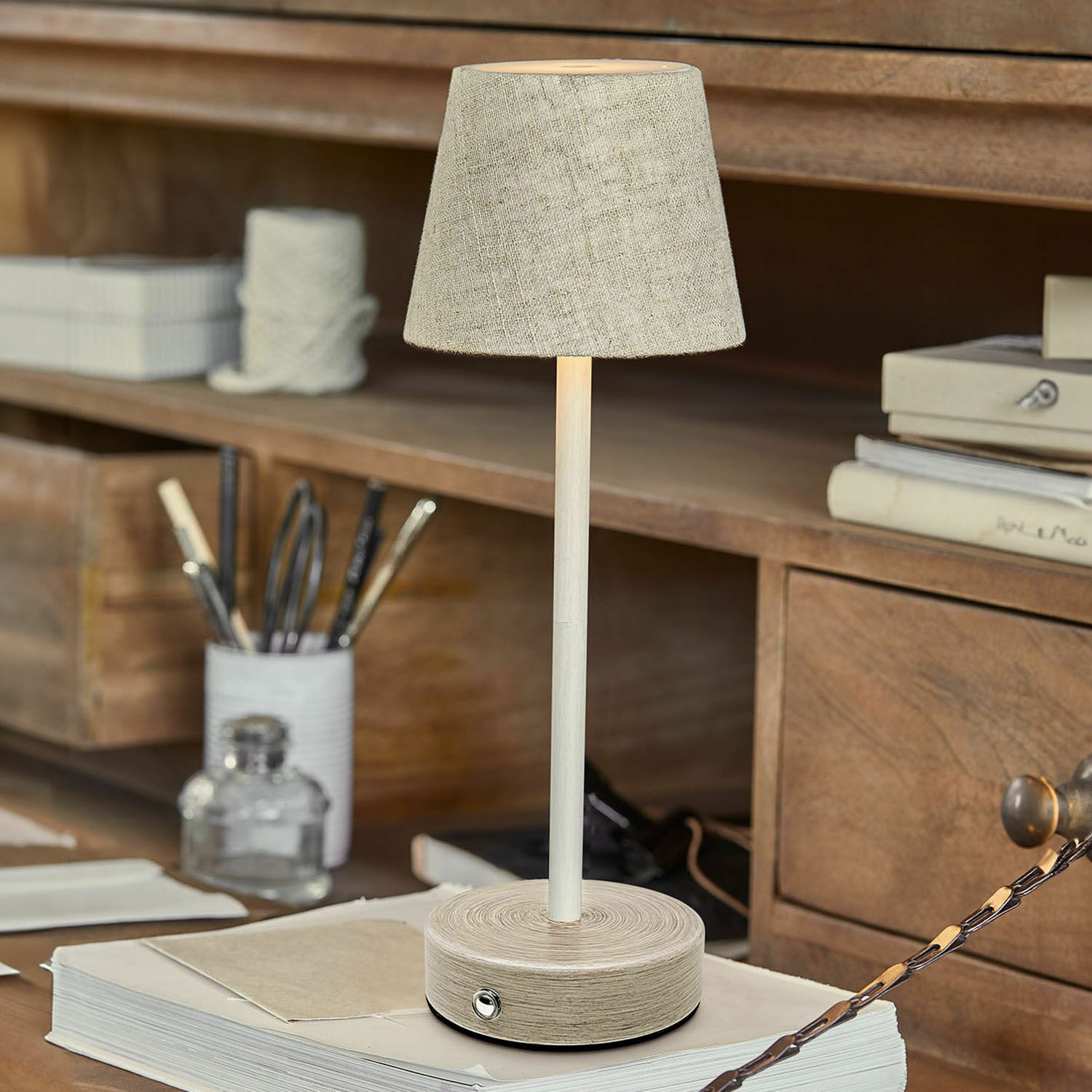 Mirabeau Tischleuchte Wiederaufladbare Tischlampe Sylvainie creme günstig online kaufen