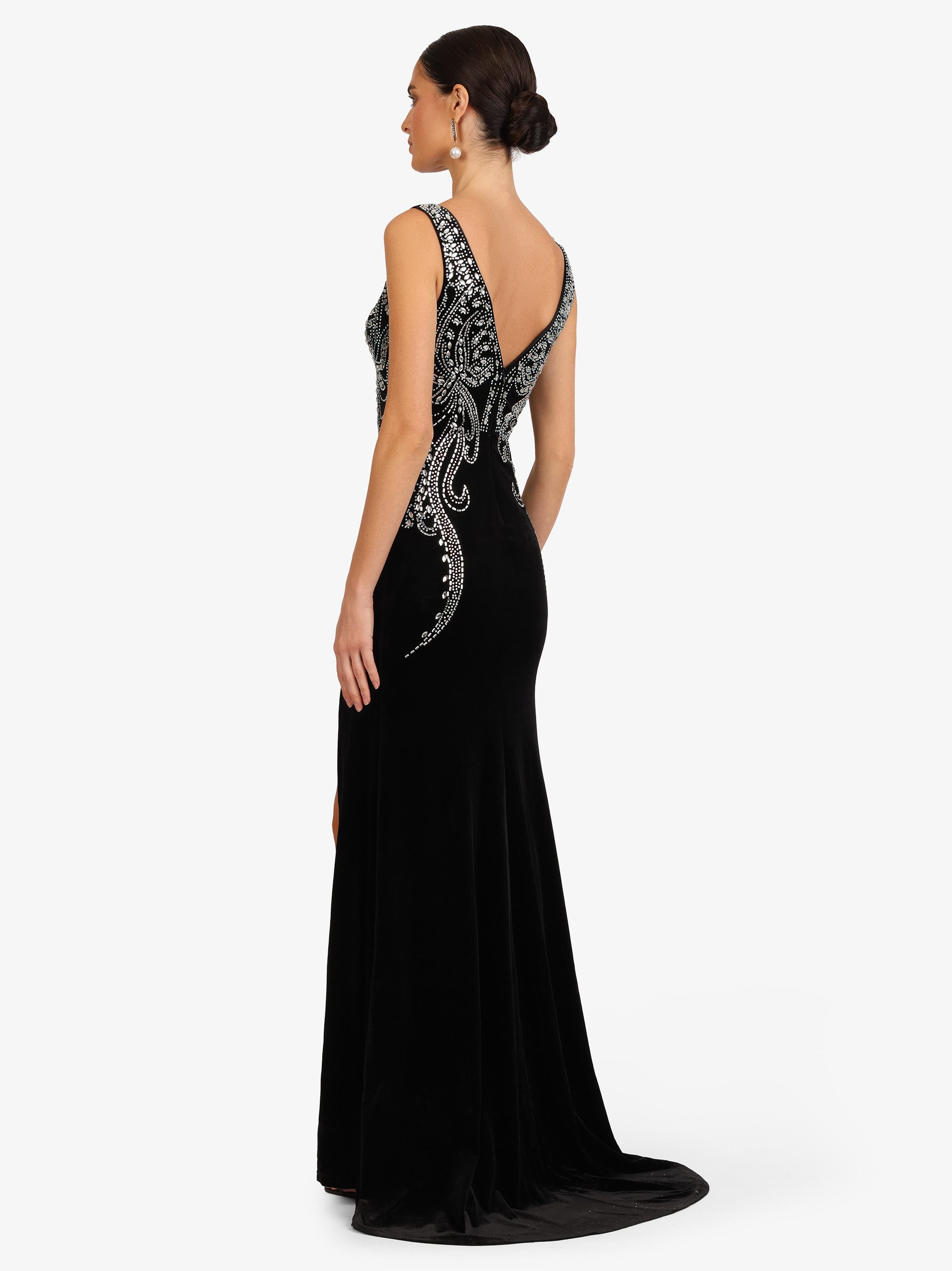 Kraimod Abendkleid mit V-Ausschnitt und Zierbesatz
