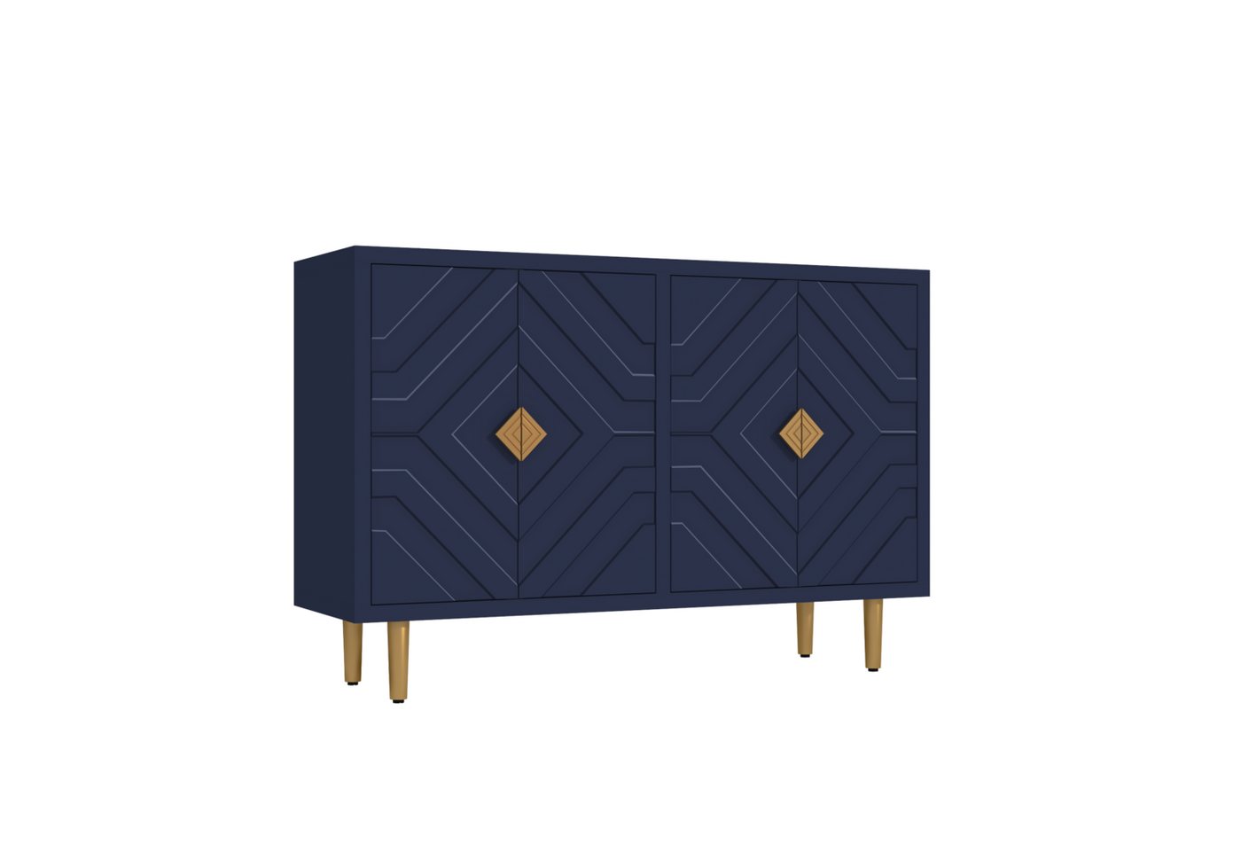 HOLTICO Sideboard Schrank für Wohnzimmer, Küche, Schlafzimmer (1 St), Kommode mit 4 Türen, Küchenschrank, Aufbewahrungsschrank