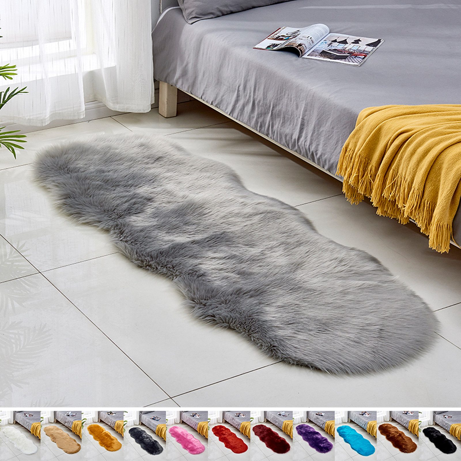 Jibenhome Teppich Hochflor-Teppich Kunstfell,Weich Fellteppich,Shaggy Teppi günstig online kaufen