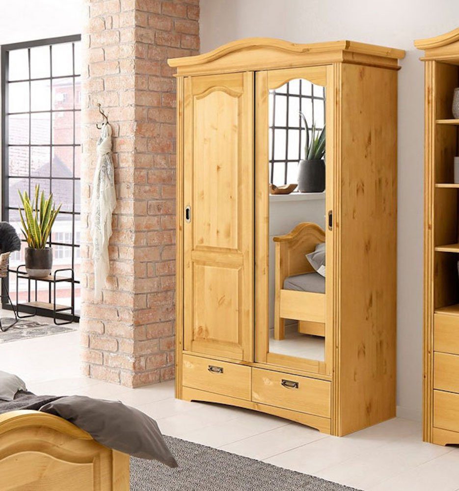 FeldmannWohnen Kleiderschrank »Konrad« 111cm natur 2türig mit 2