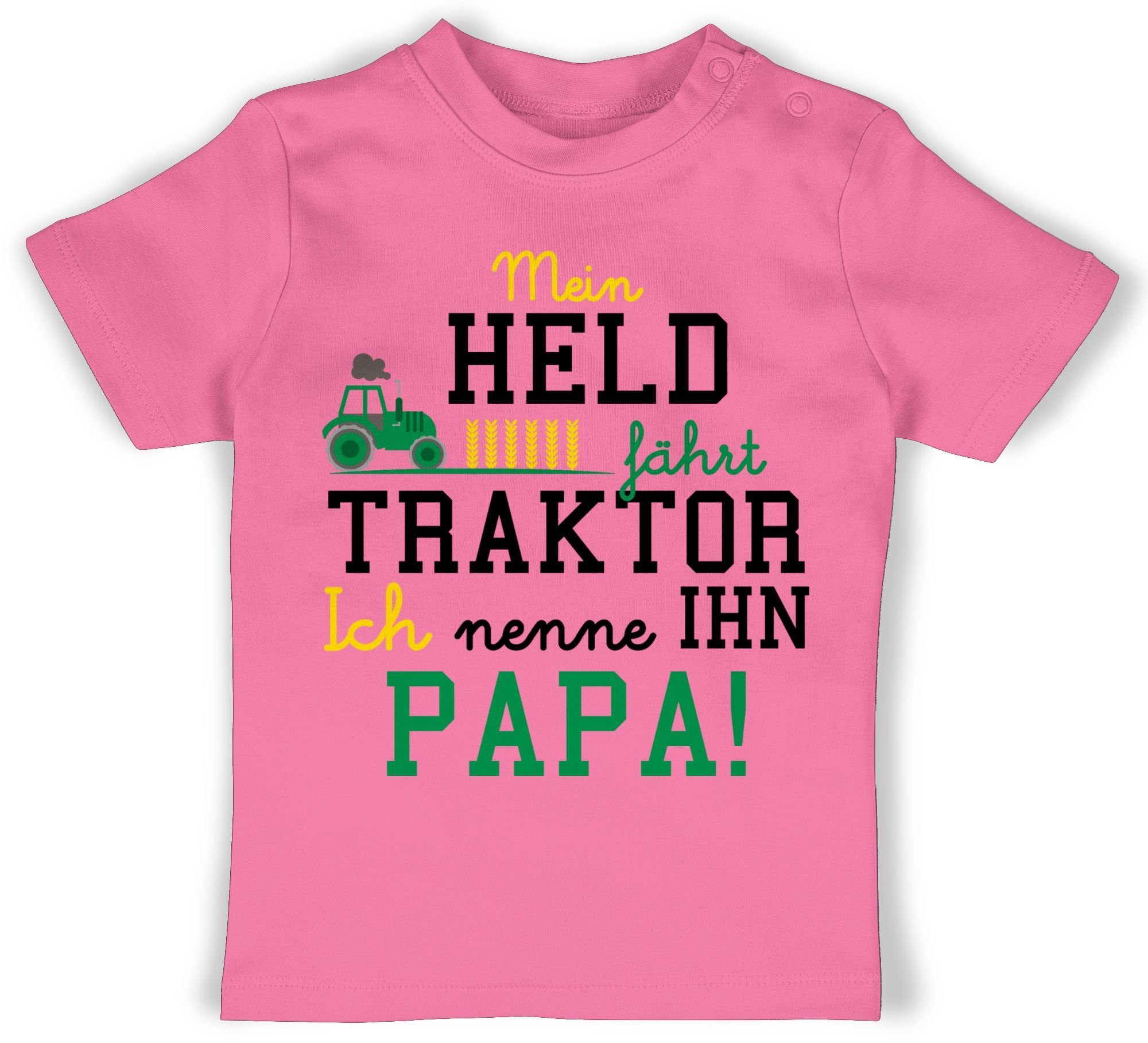 Shirtracer T-Shirt Mein Held fährt Traktor Traktor 2 Pink