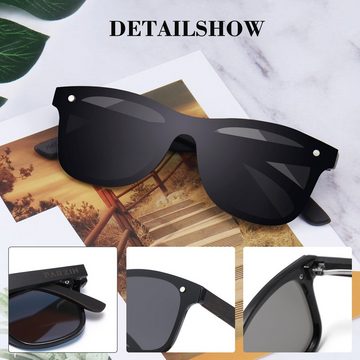 Vbrisi Sonnenbrille Holz Sonnenbrillen Herren und Damen mit Holzbügeln UV-Schutz, mit Brillenetui, Mode Trendy Sonnenbrille