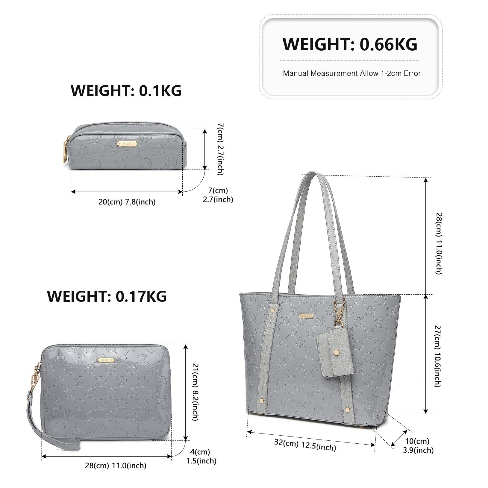 Miss Lulu Shopper Damen Handtasche Set, günstig online kaufen