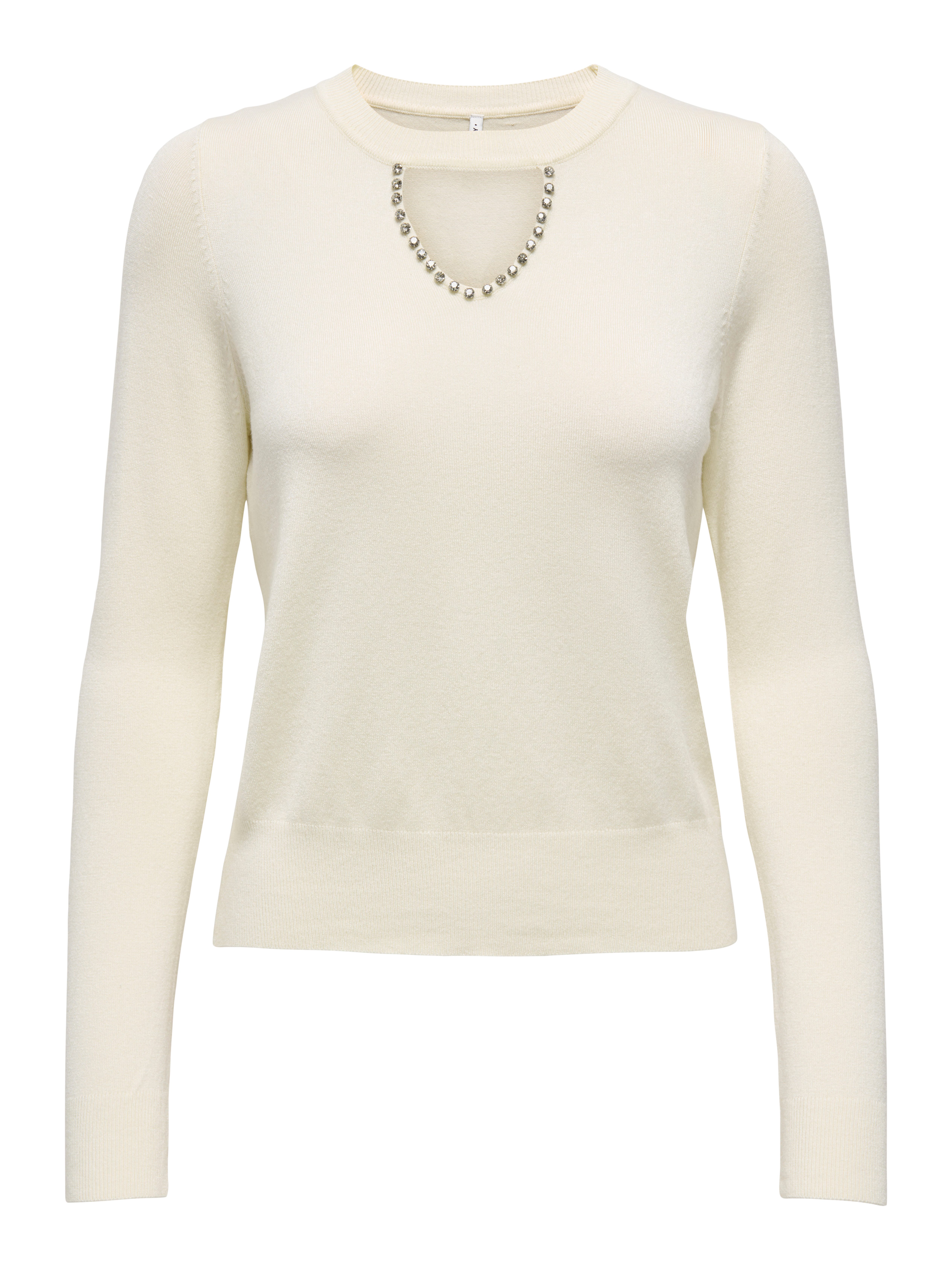 ONLY Rundhalspullover ONLVENICE LIFE LS PEEKABOO BLING CC KNT