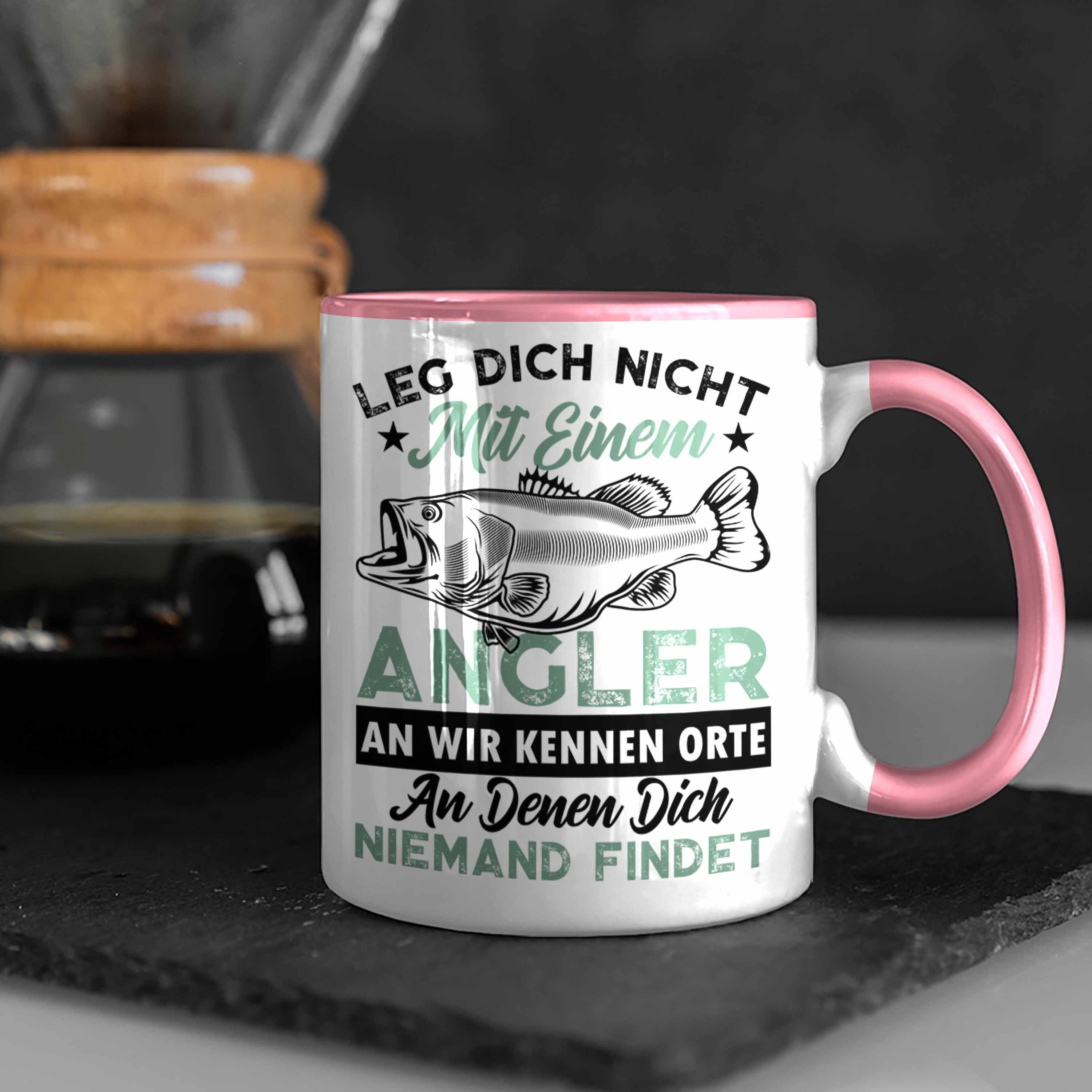 Rosa Angler - An Lustiger Leg Tasse Einem Tasse zum Trendation Geschenkidee Trendation Dich Nicht Fischen Fischer Mit Angeln Spruch