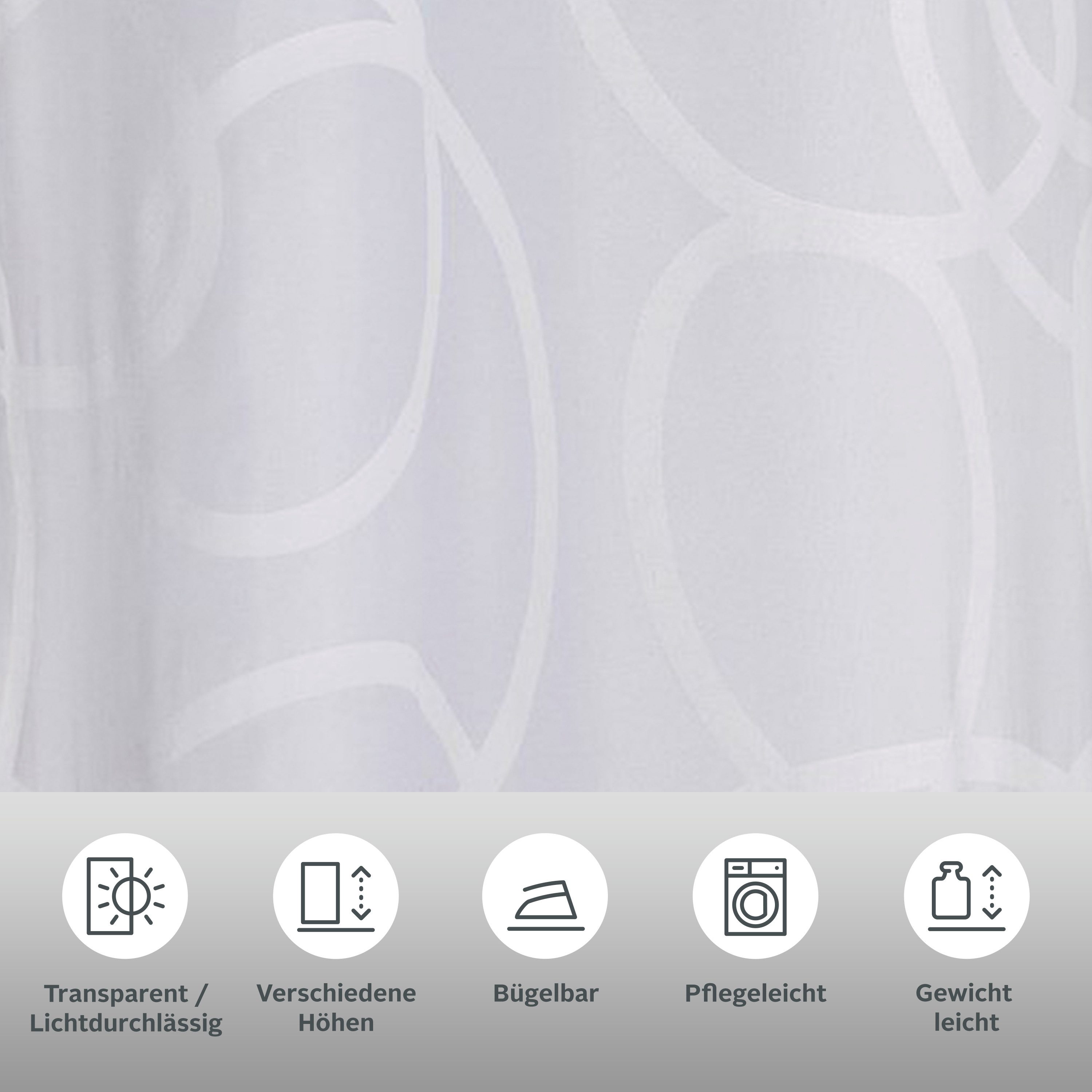 OTTO home Gardine Tanaro (2 St), Ösen, transparent, Voile, 2-er Set, mit Schlingen-Motiv bedruckt, Polyester