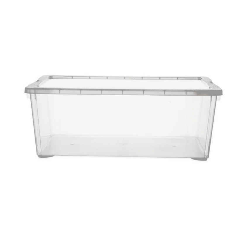 EBUY Aufbewahrungsbox Stapelbare transparente Aufbewahrungsboxen mit Deckel (12 St)