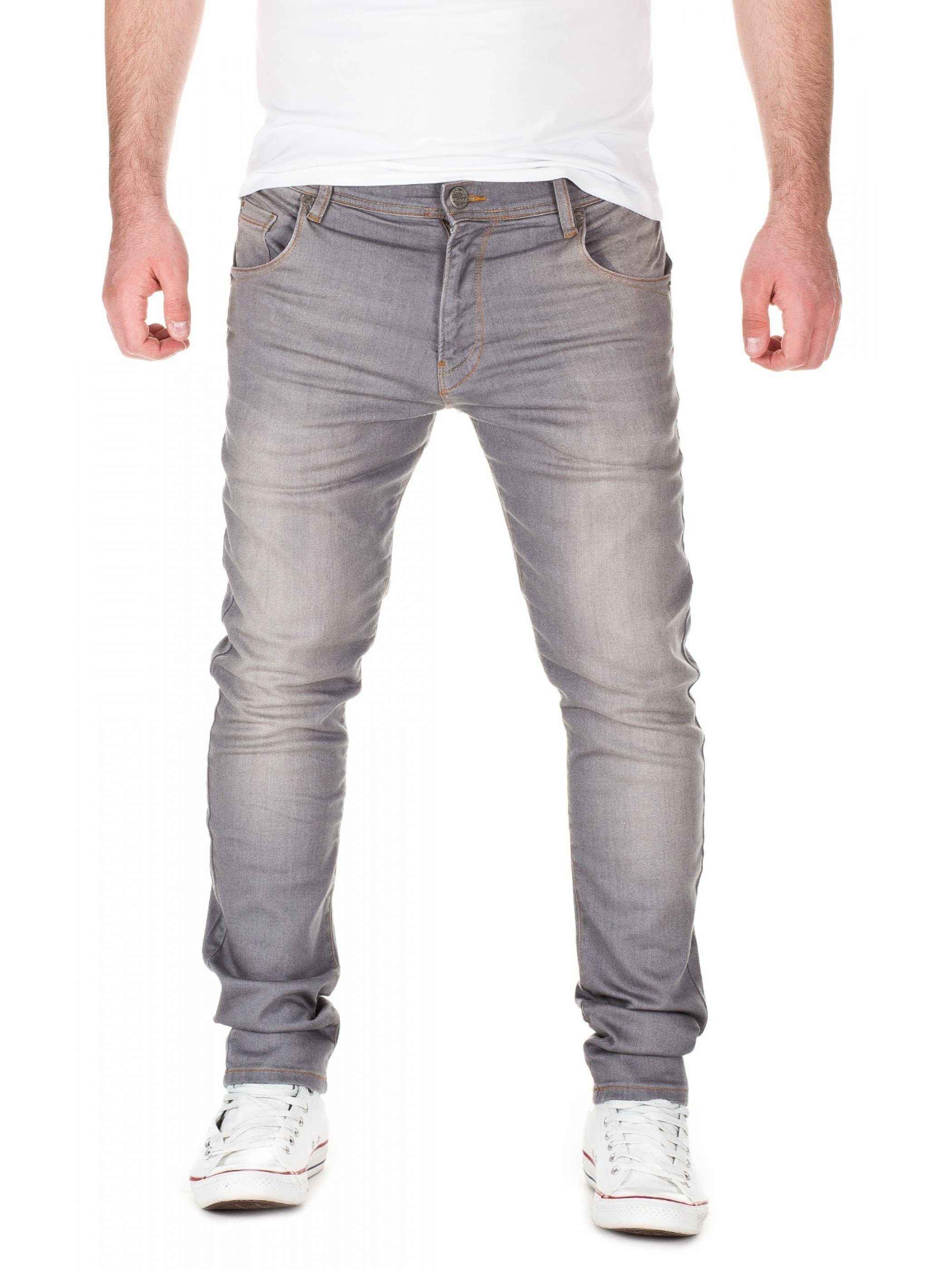 Yazubi Slim-fit-Jeans Steve Stretch Jeans 5-Pocket-Style grau (grey used 10060)