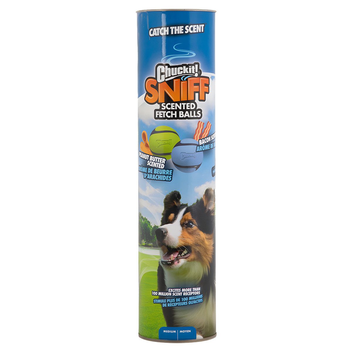 Chuckit Spielknochen Hundespielzeug Sniff Fetch Ball Bacon & Peanut Butter - 4er Pack