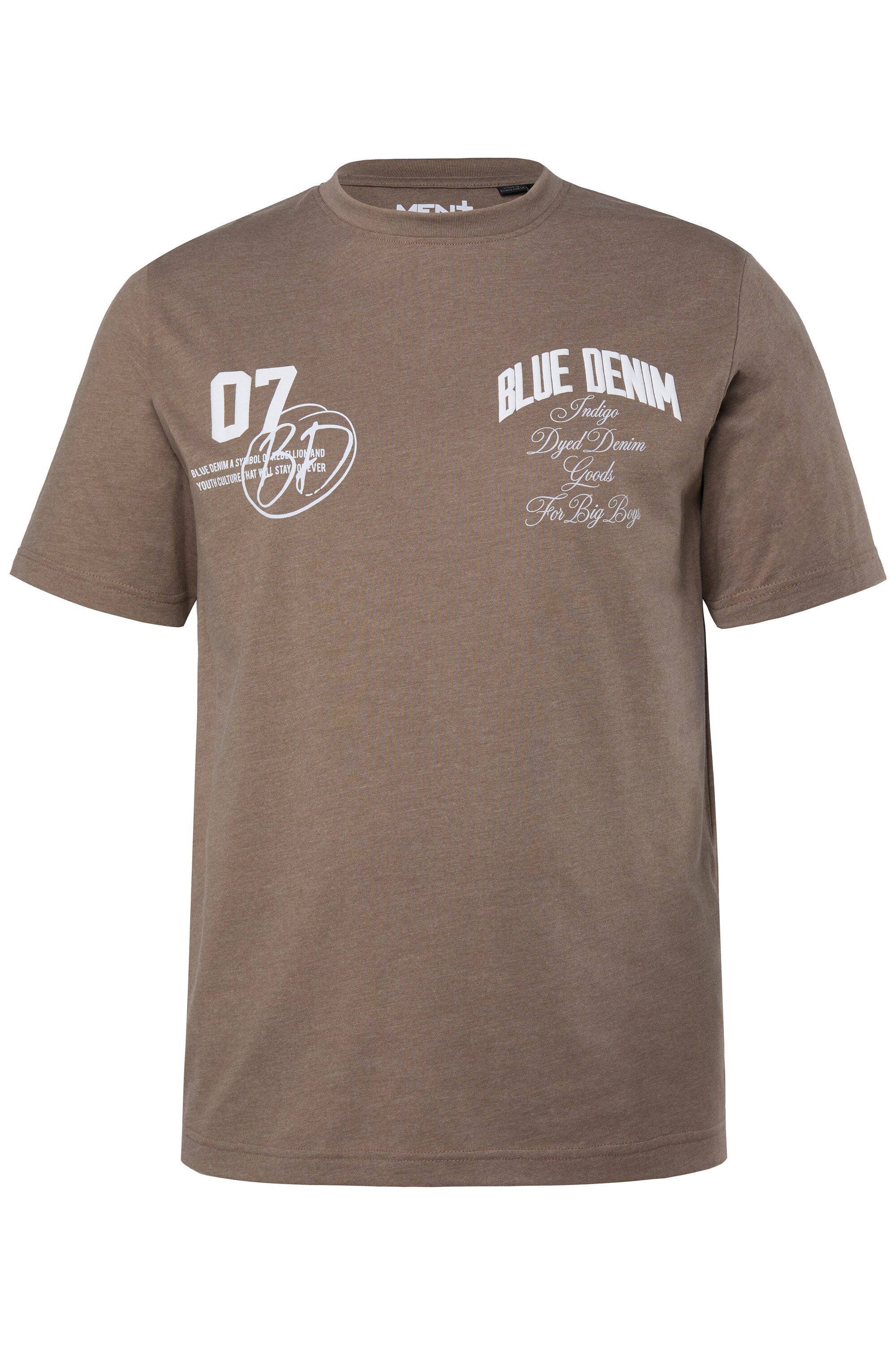 Men Plus T-Shirt T-Shirt Brustprint Halbarm Rundhals