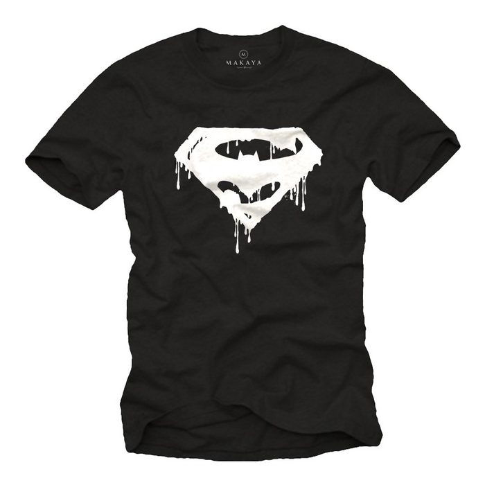 MAKAYA Print-Shirt Amerika Superhelden Motiv GYM T-Shirt Männer Jungen Herren mit Druck aus Baumwolle