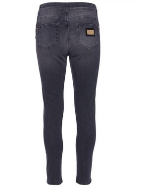 Sarah Kern 5-Pocket-Jeans Ankle-Jeans figurbetont mit Zebra-Motiv