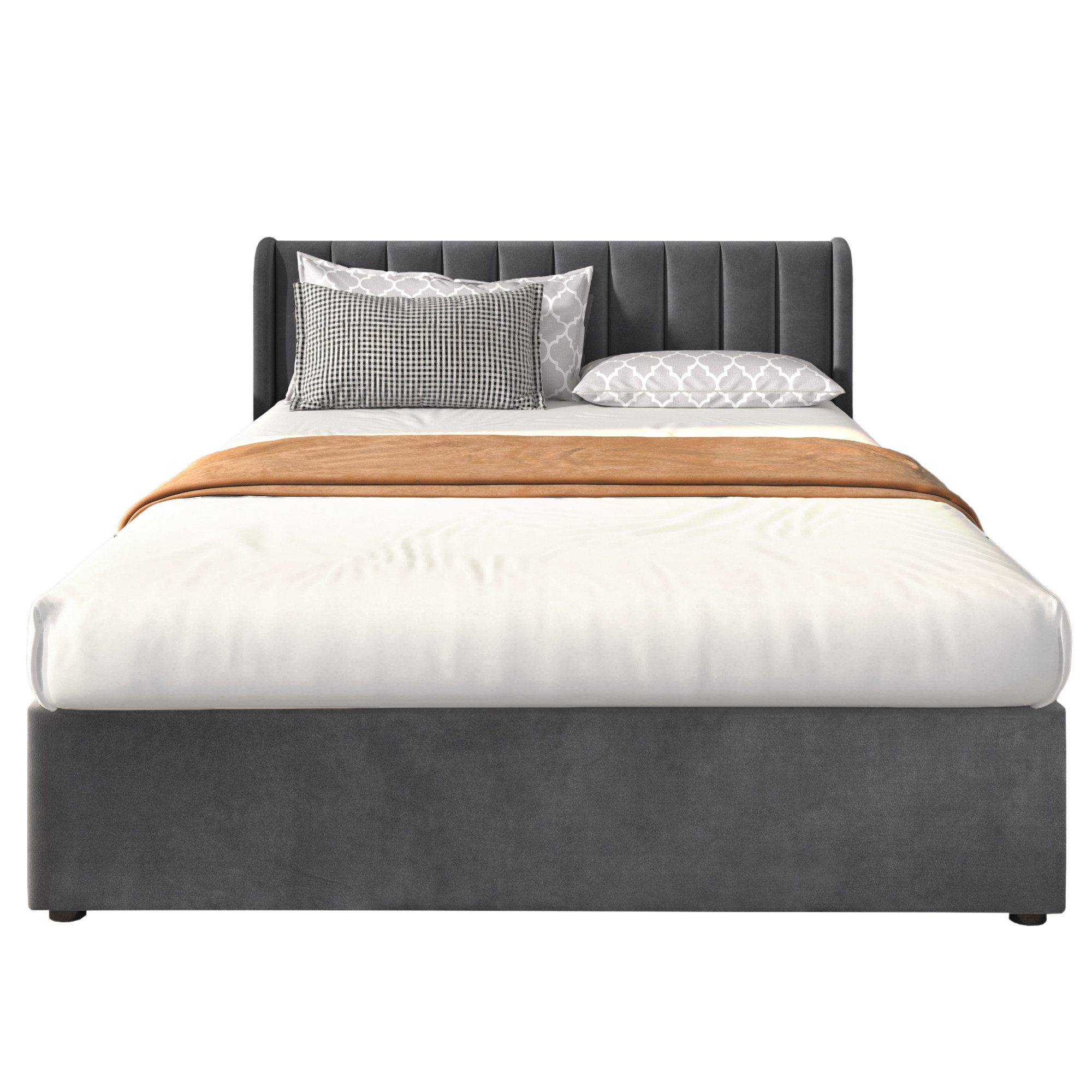 KLAM HOME Polsterbett Samt Einzelbett Doppelbett günstig online kaufen