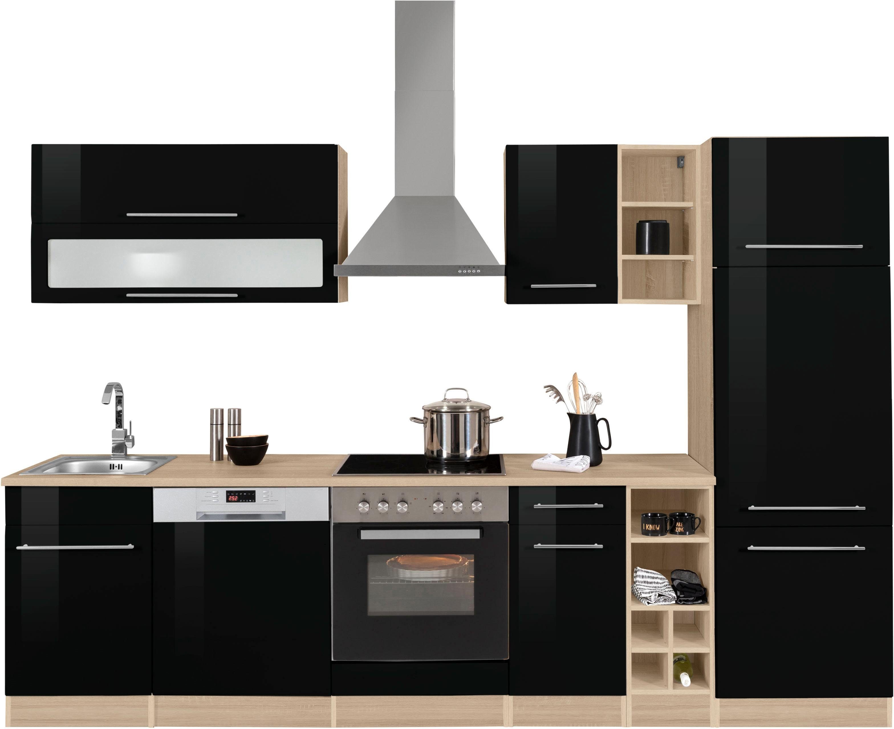 KOCHSTATION Küchenzeile KS-Eton, mit E-Geräten, Breite 300 cm