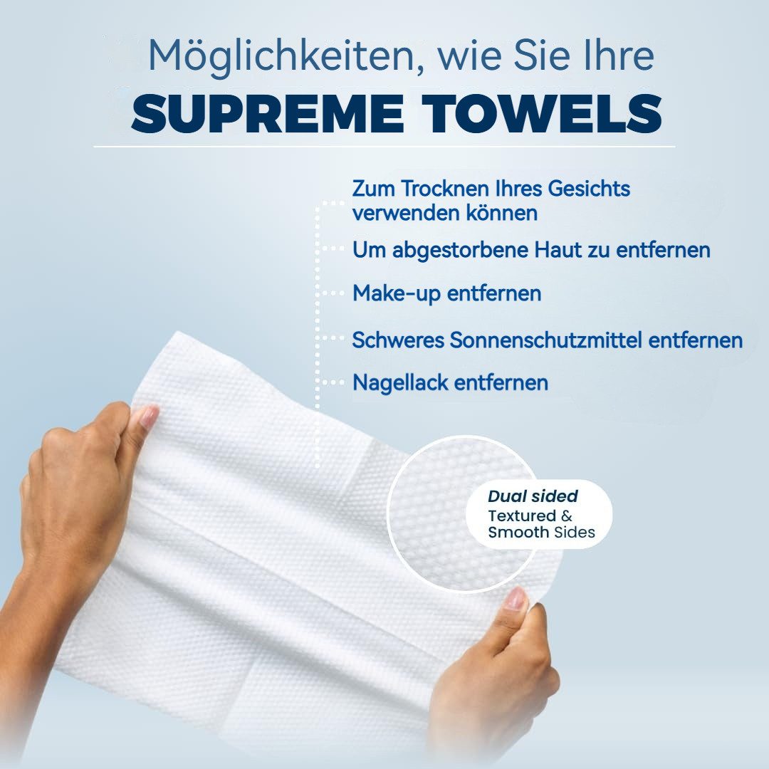Tekoo Waschlappen Einmal-Gesichtstücher, 3er-Set (150 St) 80g/m², Biologisch Abbaubar, Viskose (Set, 1-St), Extra dick (80 g/m), Doppelseitige Textur, Biologisch abbaubar