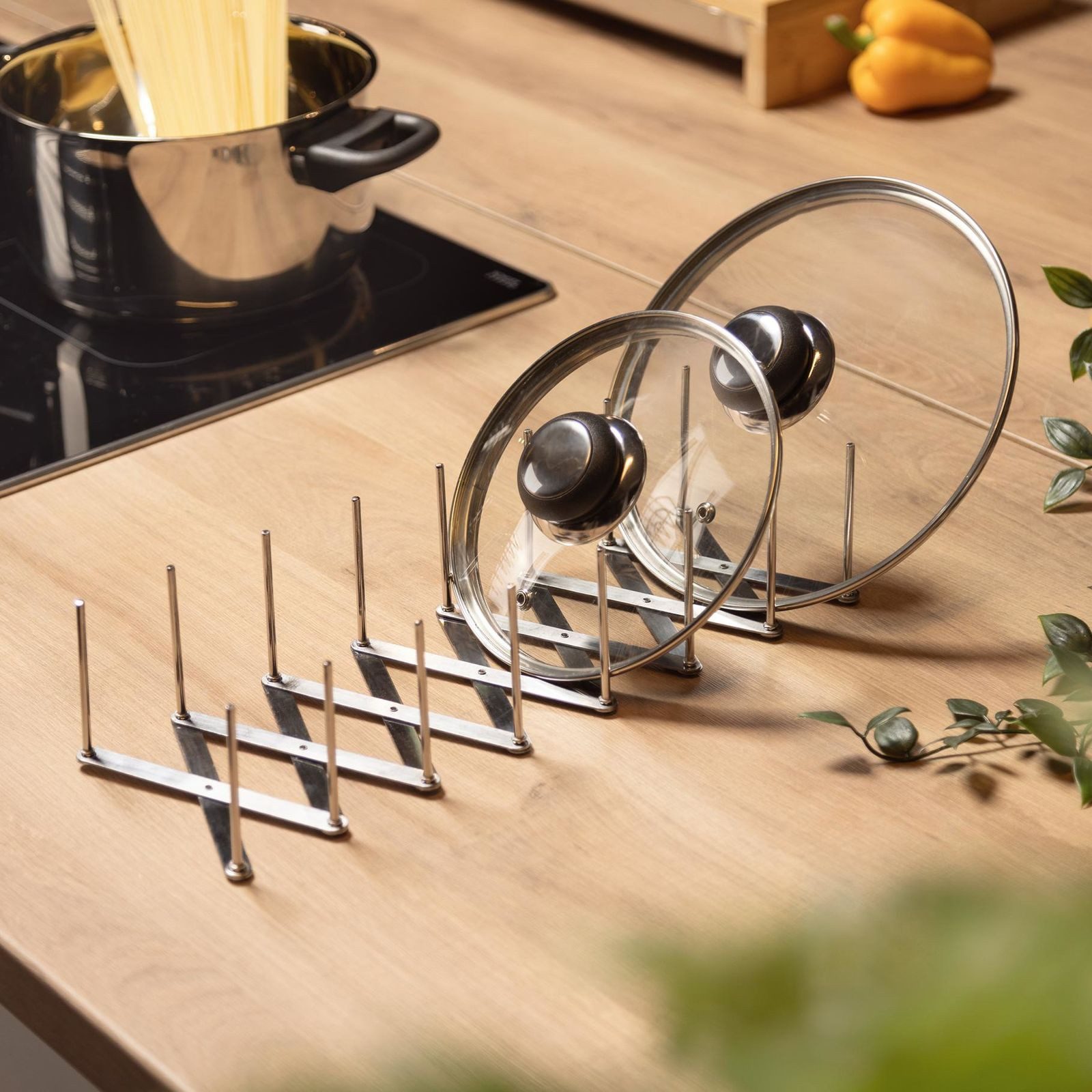 Gravidus Geschirrständer Ausziehbarer Topfdeckelhalter aus Edelstahl 9,5–80cm