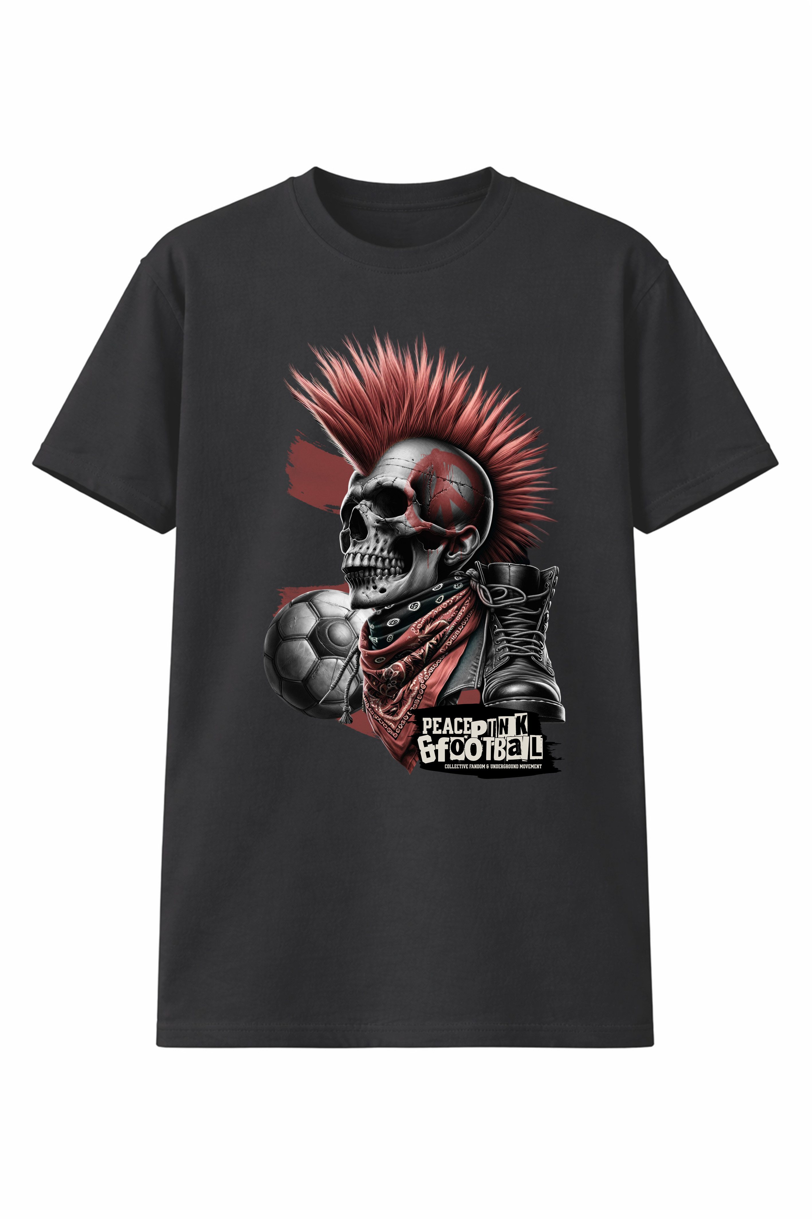 T-Shirt Herren Peace Football Skull Shirt Print
