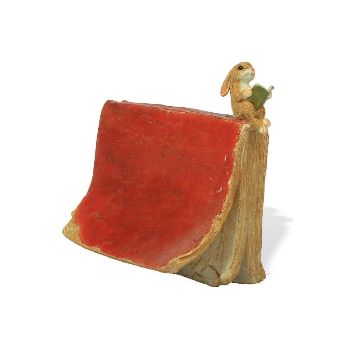 Seyko-Geschenke Dekofigur 091018 - Buch stehend mit Hase Stupsi, 10 cm