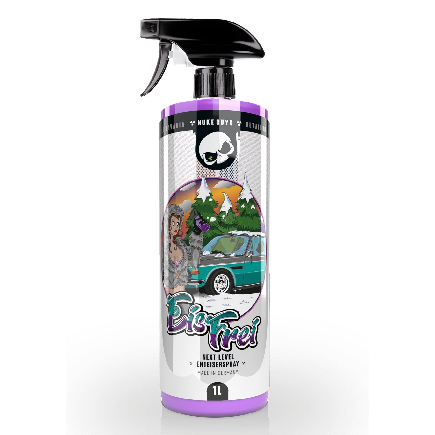 Nuke Guys Scheibenfrostschutz Enteiserspray Auto Scheibenenteiser Nuke Guys EisFrei 1L, bis -70 °C, 1 l, Klare Sicht im Winter ohne Scheiben Kratzen