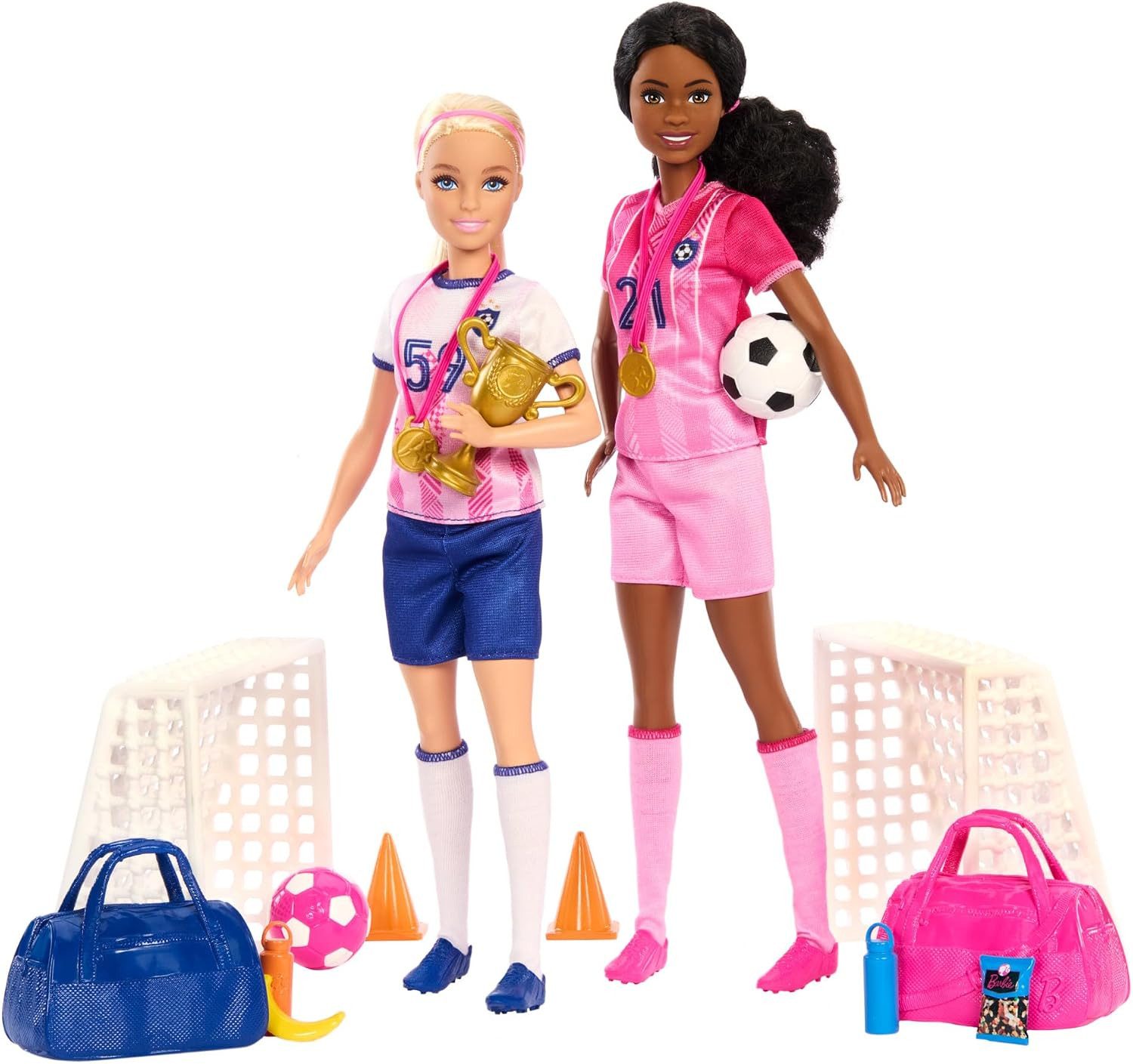 Mattel® Anziehpuppe Barbie Karriere Fußball Spielset, mit 2 Puppen und Zubehör