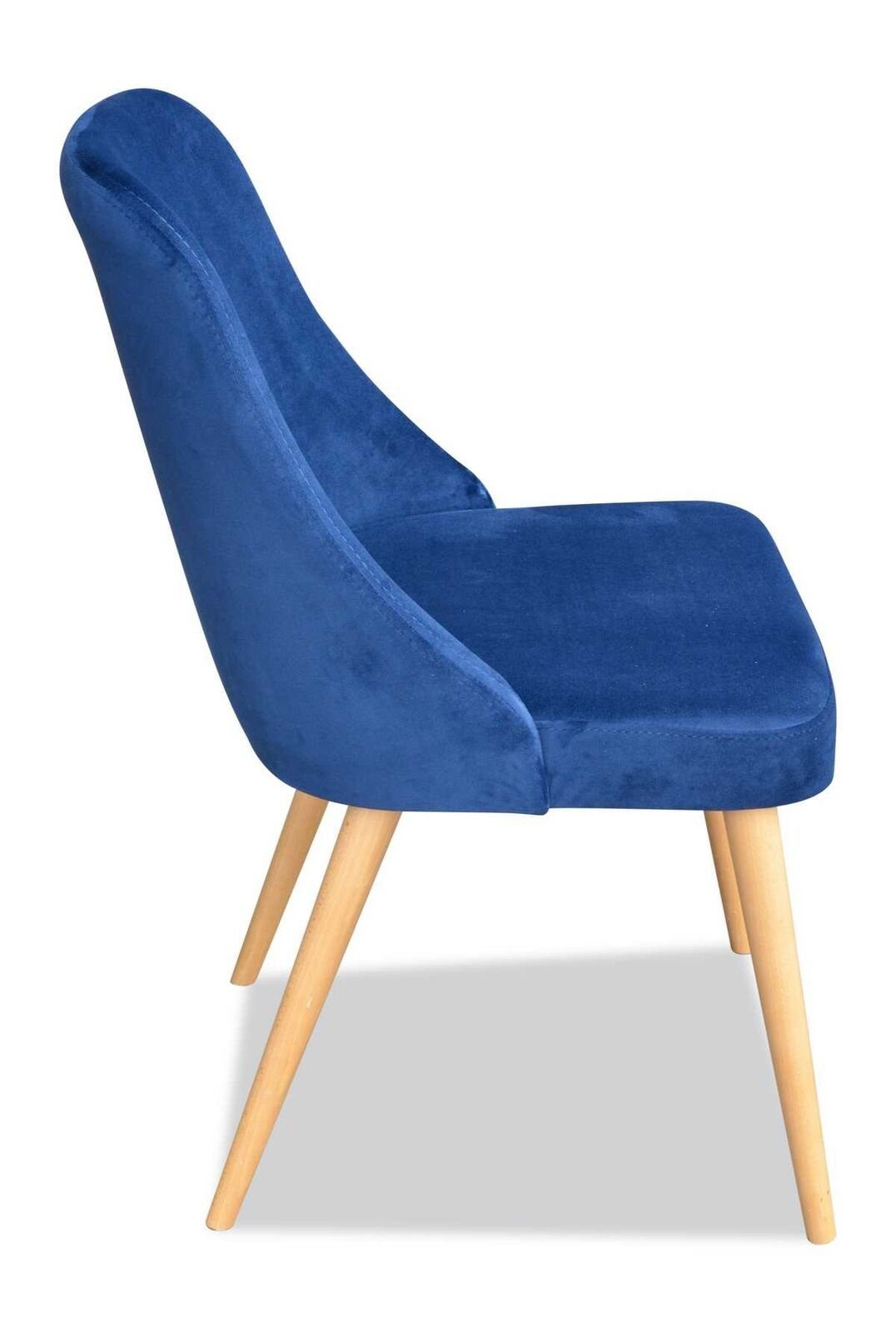 JVmoebel Stuhl Esszimmer Stühle Stoff Stuhl Sitz Polster Holzstuhl Grün Holz Modern (1 St) Blau | Stühle
