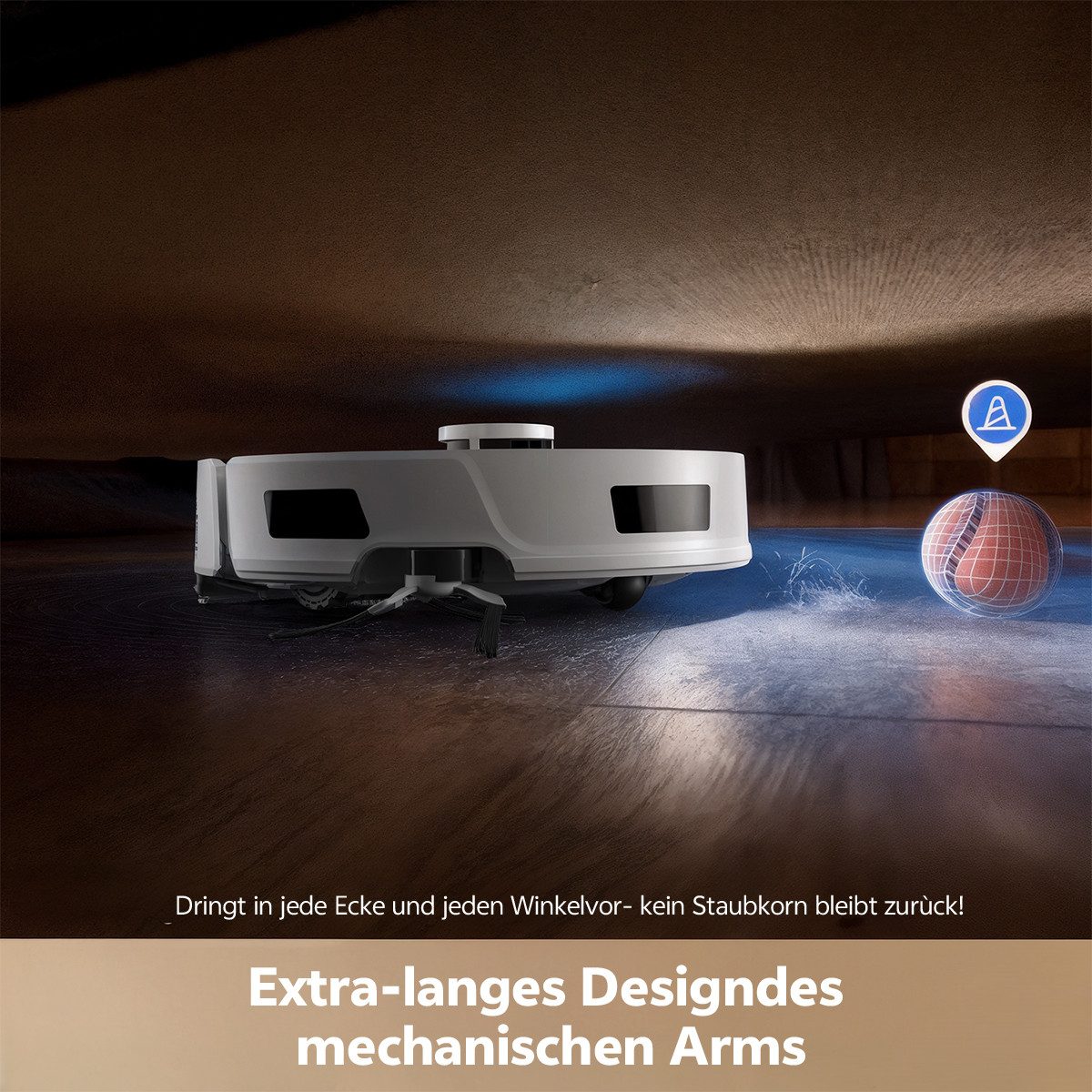 Redkey Saugroboter 25000 Pa 2026 Saugroboter mit Wischfunktion und Absaugstation AI App, 880 W, mit Beutel, mit Staubabsaug-undSelbstreinigungsfunktion, Appsteuerung