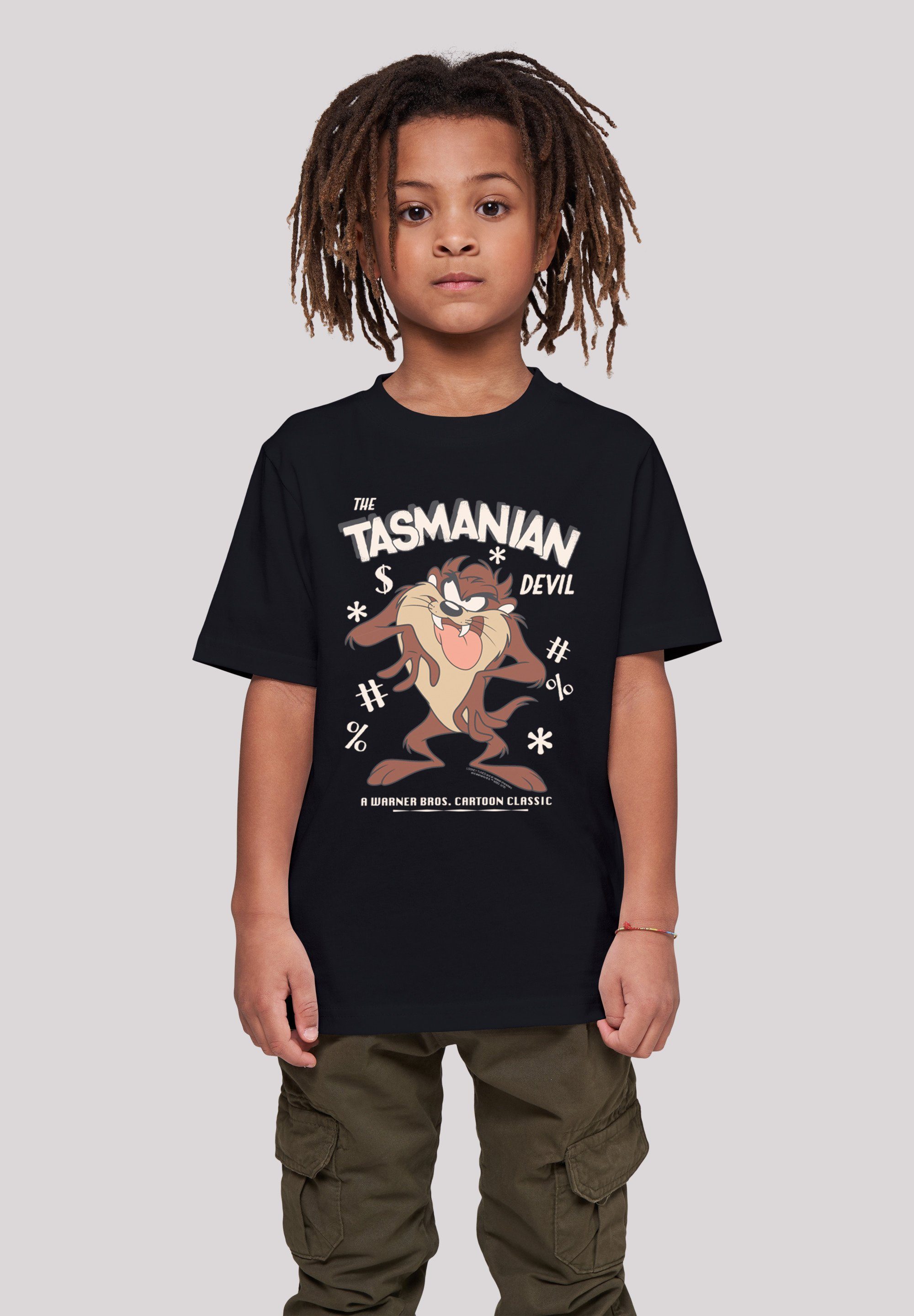 F4NT4STIC T-Shirt Looney Tunes Taz Vintage Tasmanian Devil Cartoon Unisex  Kinder,Premium Merch,Jungen,Mädchen,Bedruckt, Sehr weicher Baumwollstoff  mit hohem Tragekomfort